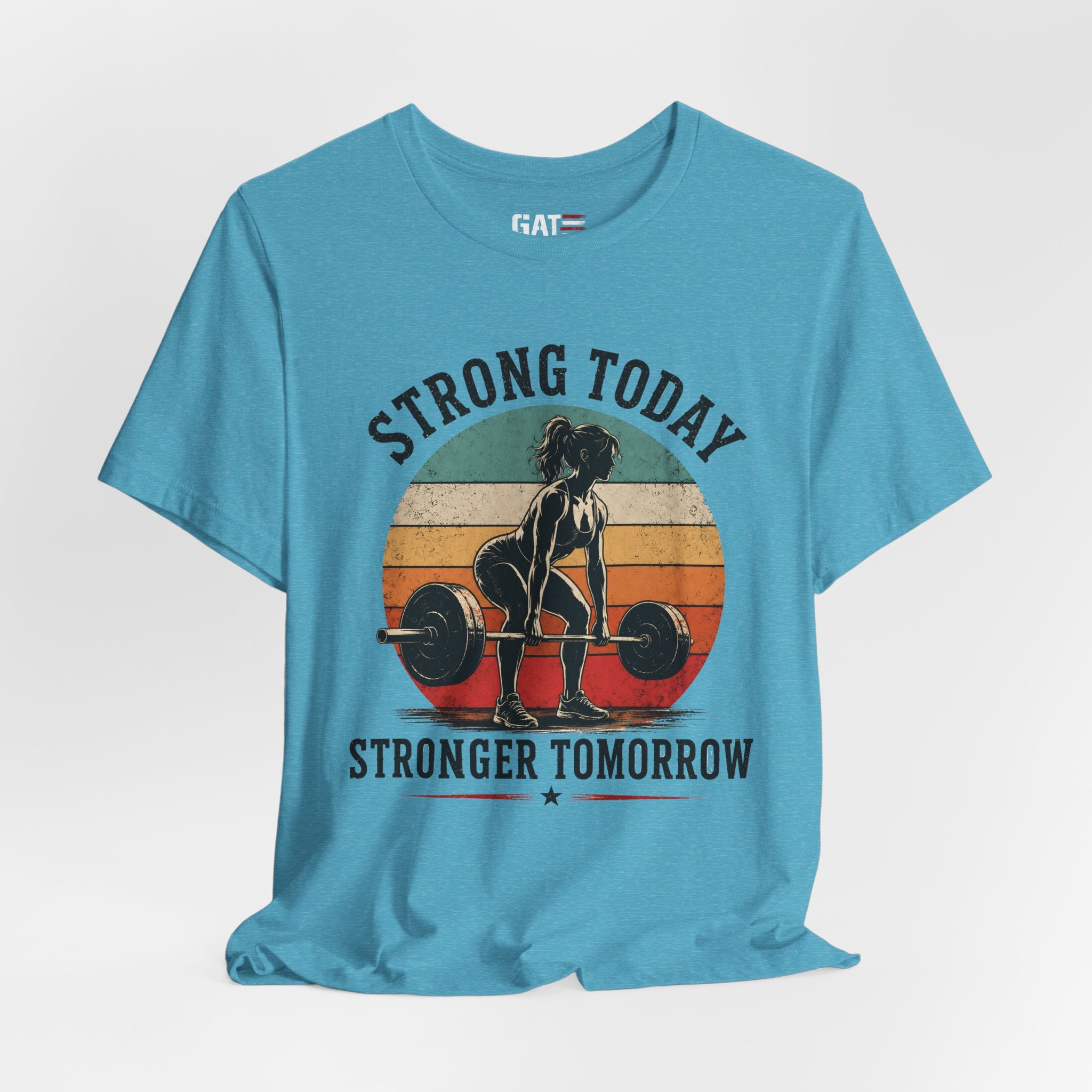 Strong Today Stronger Tomorrow Shirt, Women's Gym Shirt, Retro Weightlifting Tee, Fitness Gift for Women