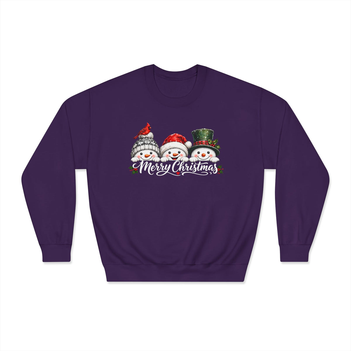Merry Christmas Snowman Crewneck Sweatshirt - product mockup view 8