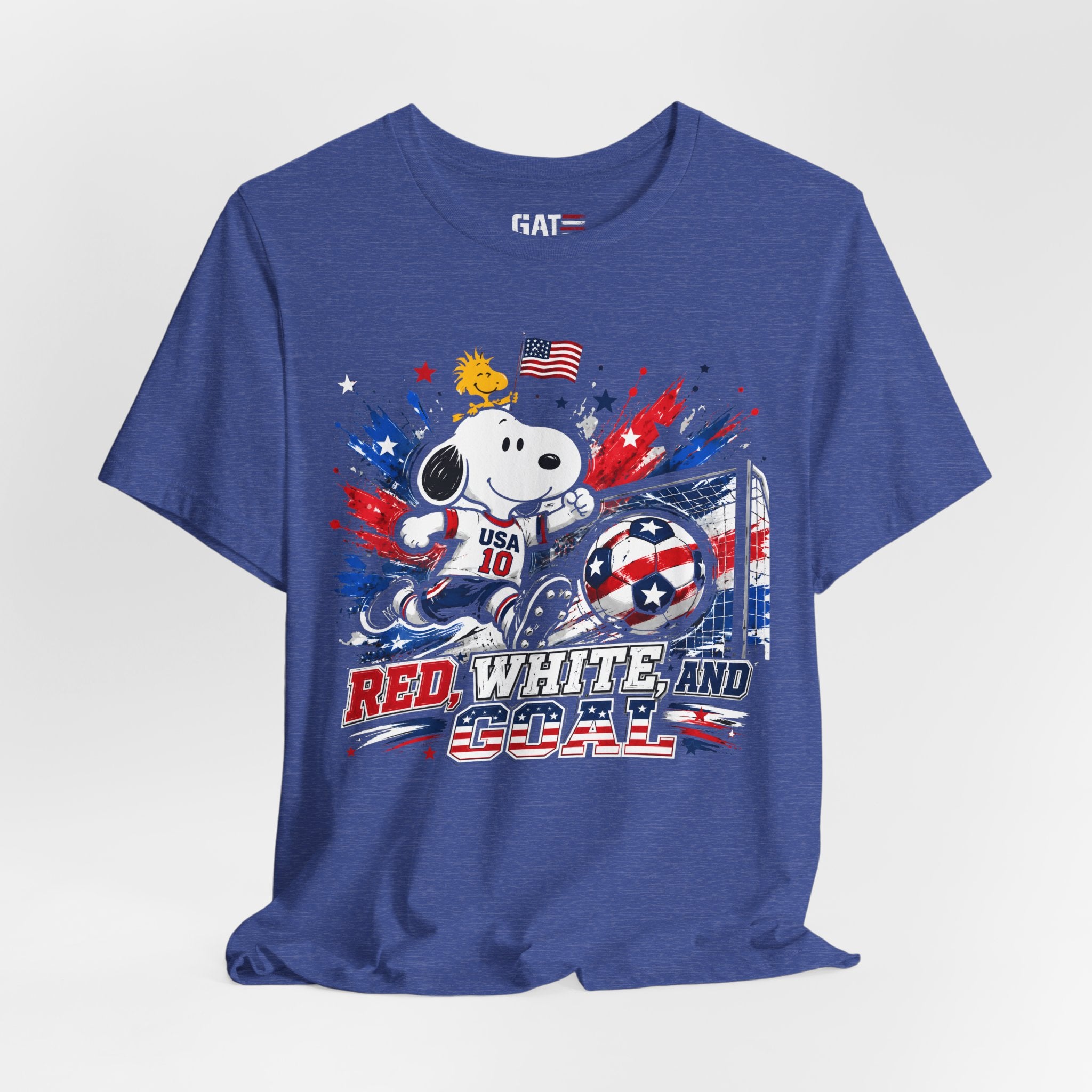 USA Soccer Snoopy Shirt, Red White and Goal Tee, Patriotic Soccer Fan Shirt, Fourth of July Soccer Graphic Tee