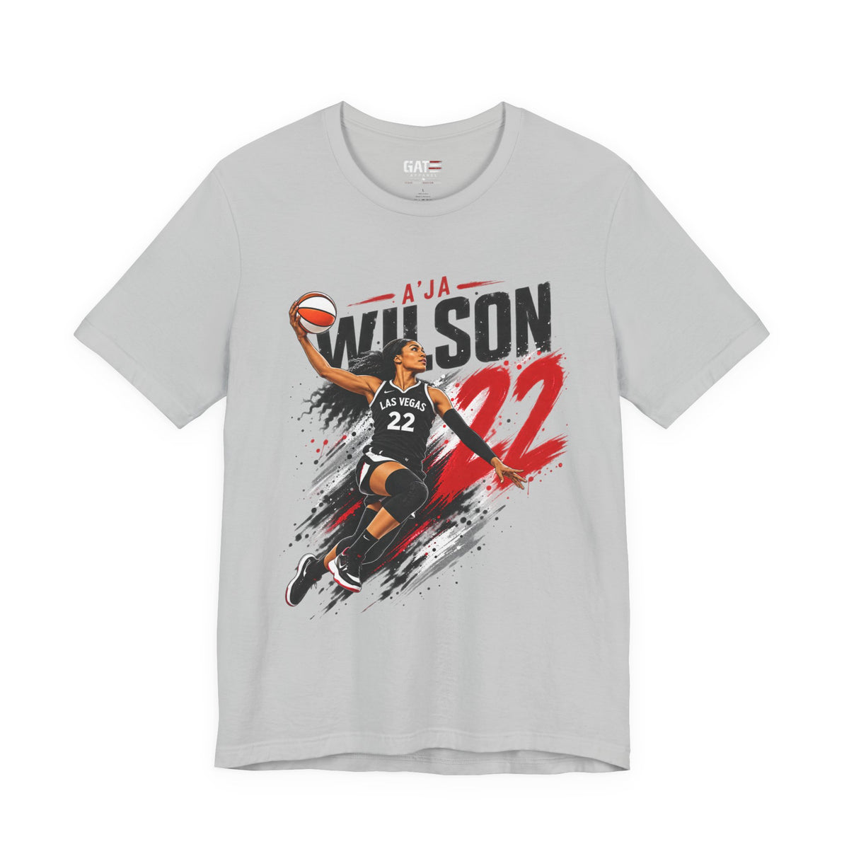A'ja Wilson #22 Las Vegas Aces Shirt – WNBA Basketball Tee product mockup 3