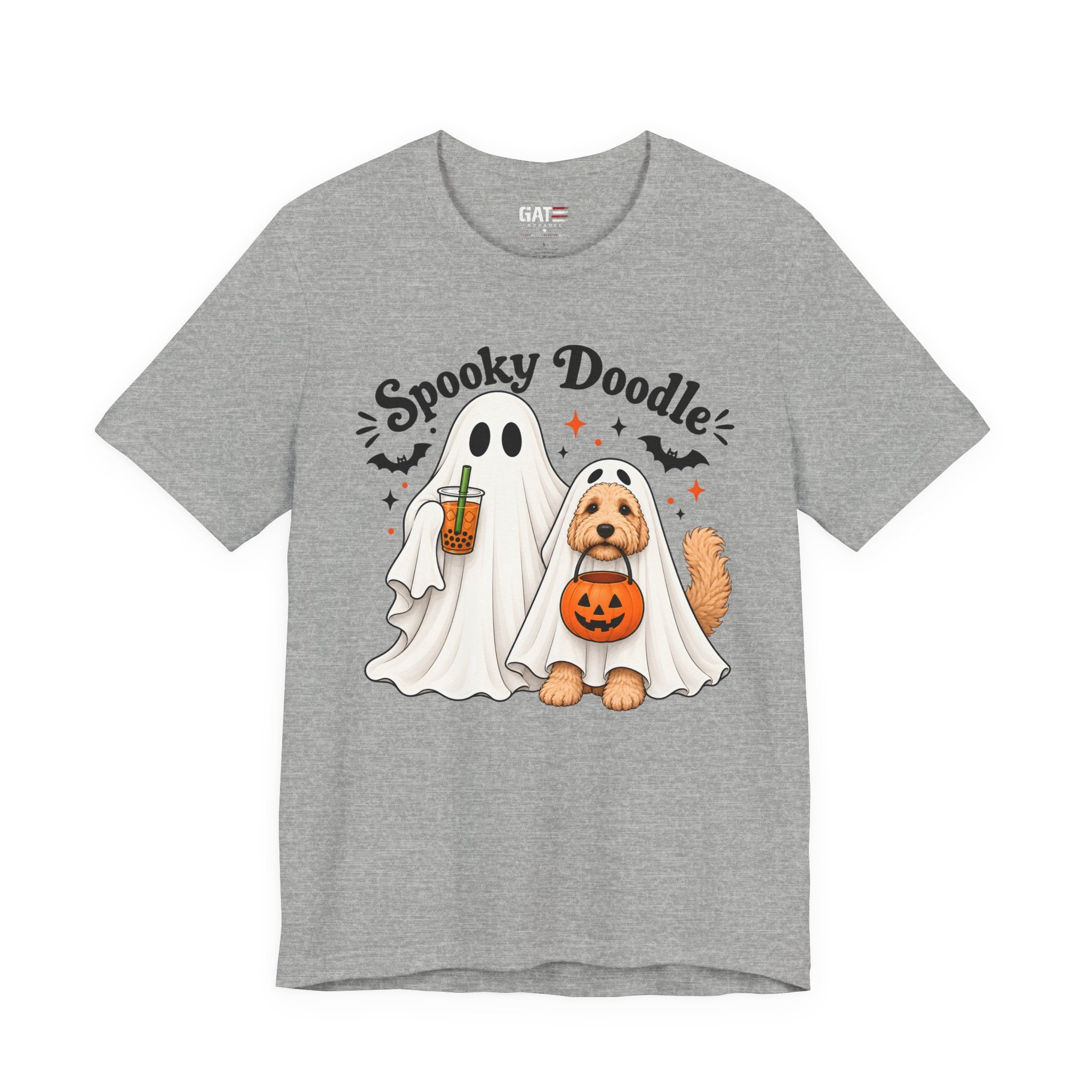 Spooky Doodle Halloween T-Shirt — Ghost & Doodle Dog Pumpkin Costume