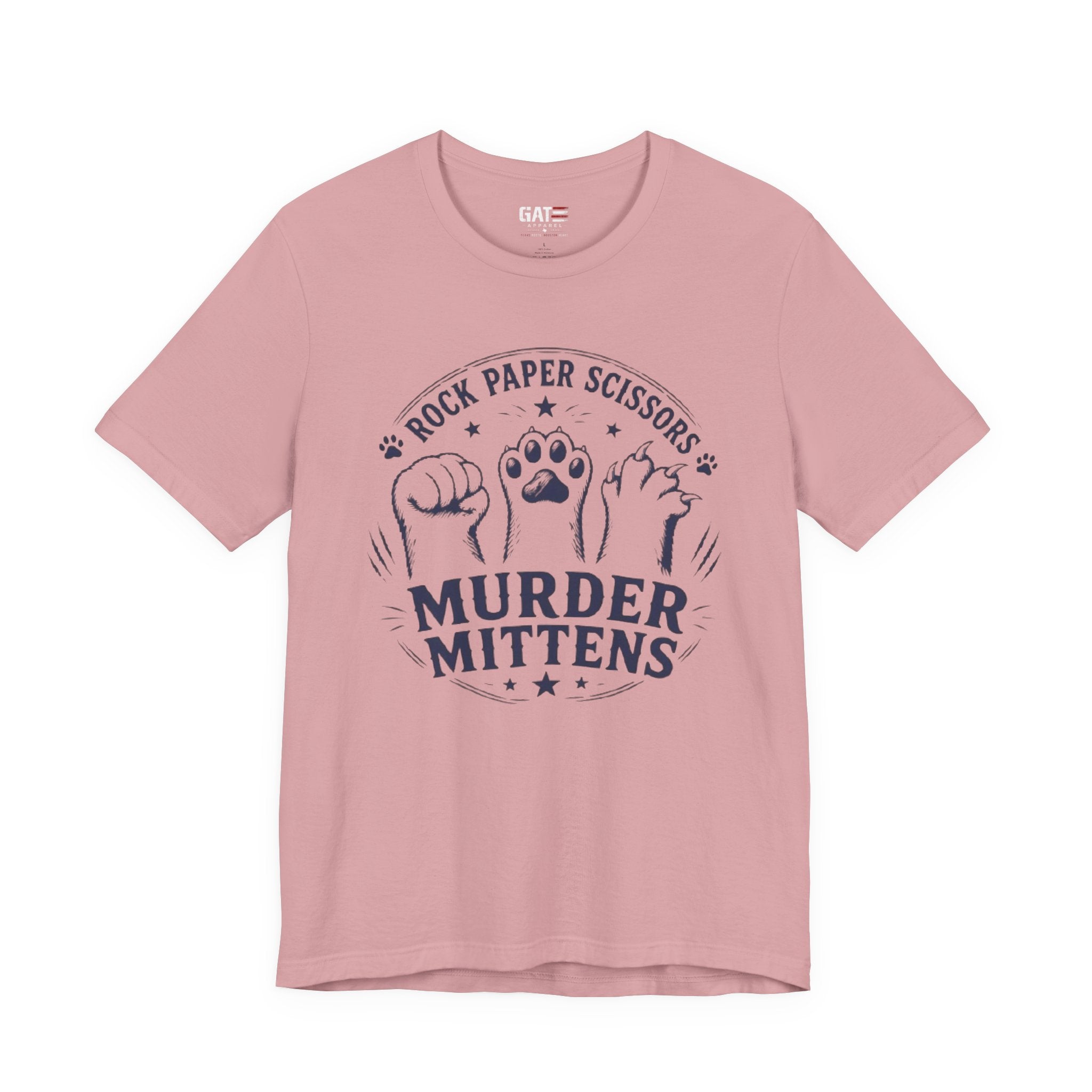 Rock Paper Scissors Murder Mittens Shirt, Funny Cat Lover Tee, Cat Paw Graphic T-Shirt, Cute Cat Mom Gift, Murder Mittens