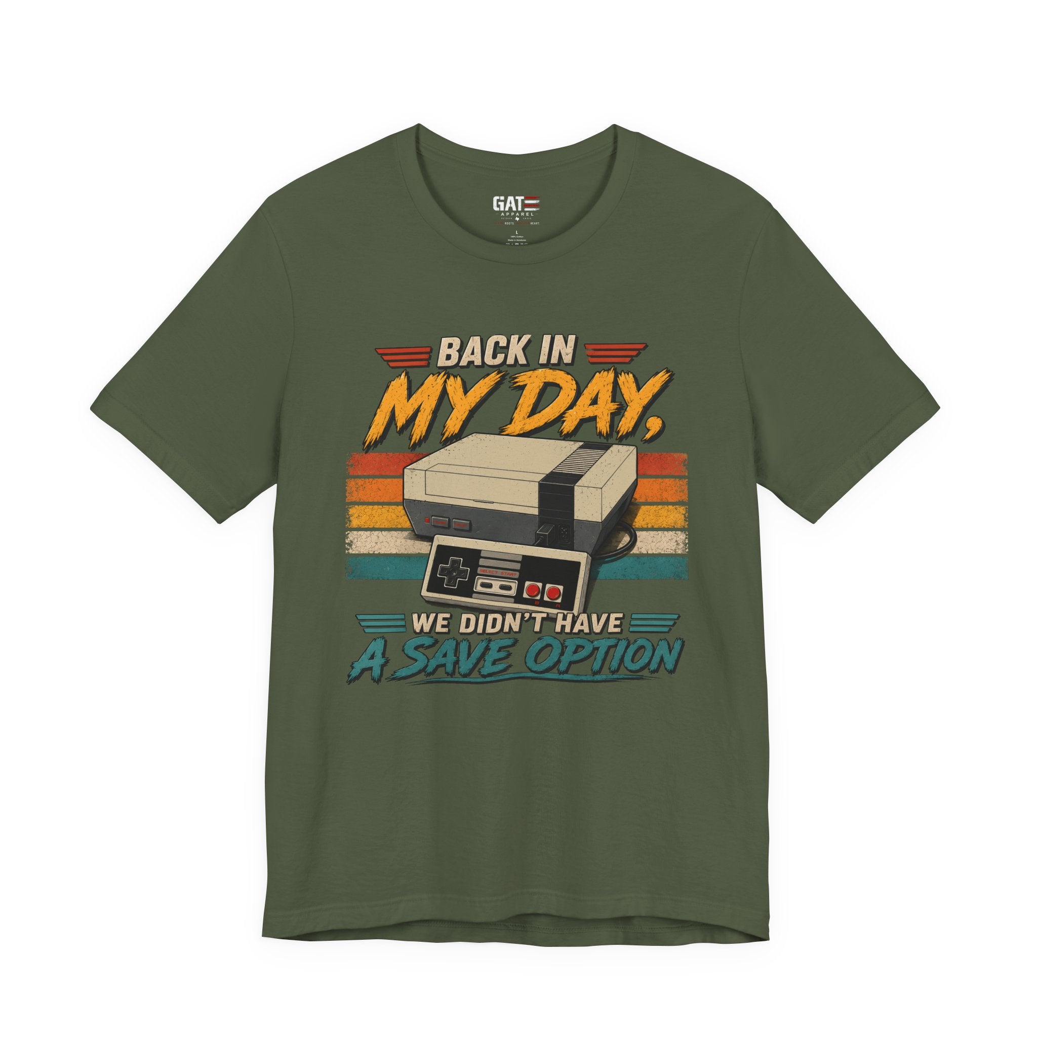 Funny Retro Gamer Shirt, Back In My Day We Didn't Have A Save Option, Vintage Gaming T Shirt, Old School Gamer Gift, Video Game Tee