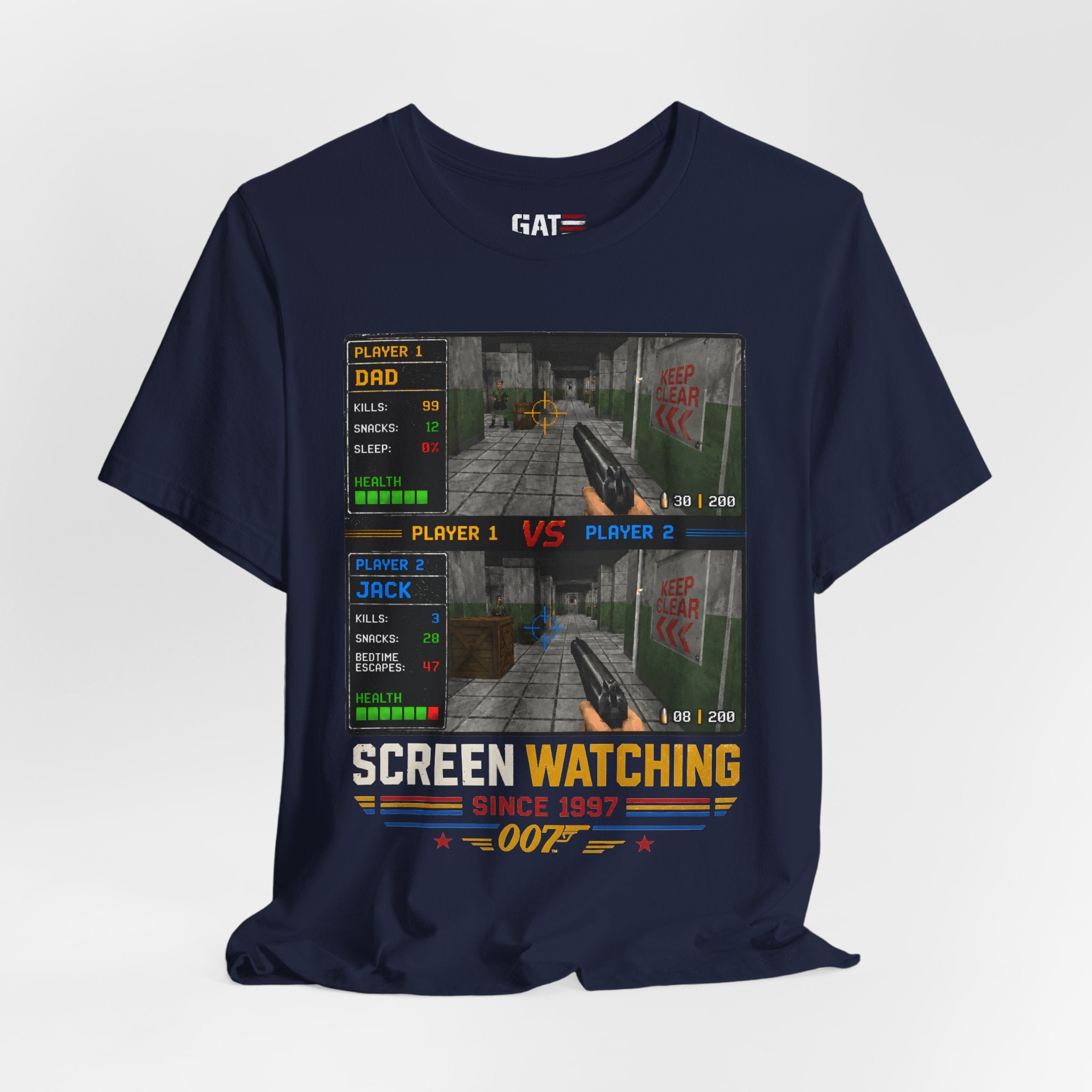 Personalized Gamer Shirt, Custom Gaming T Shirt, Retro Video Game Tee, Gamer Gift with Names, Old School Gaming Shirt, N64, Golden Eye