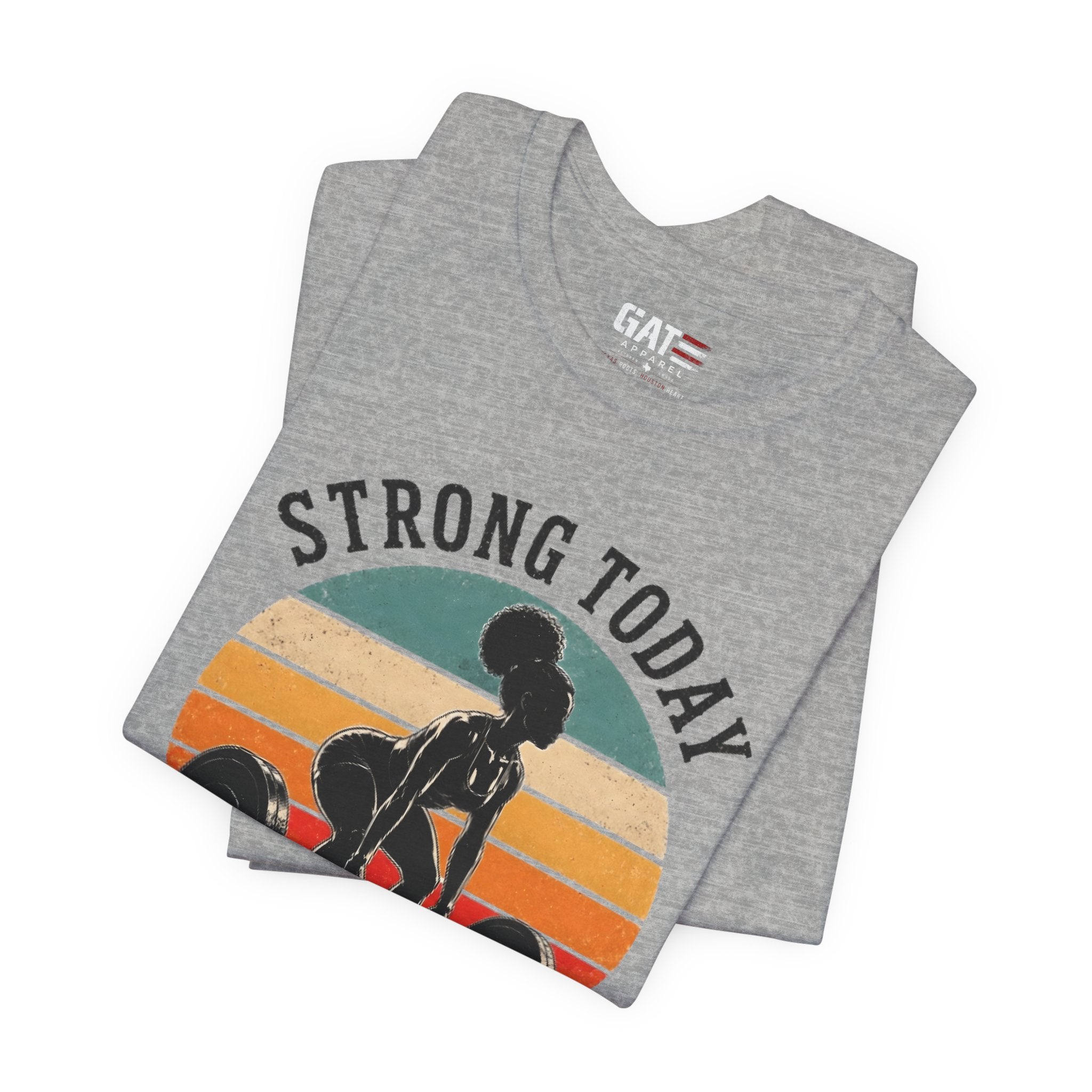 Strong Today Stronger Tomorrow Shirt, Women's Gym Shirt, Retro Weightlifting Tee, Fitness Gift for Women