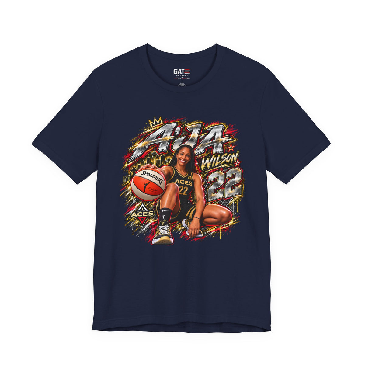 A'ja Wilson #22 Shirt – Las Vegas Aces WNBA Basketball Tee product mockup 11