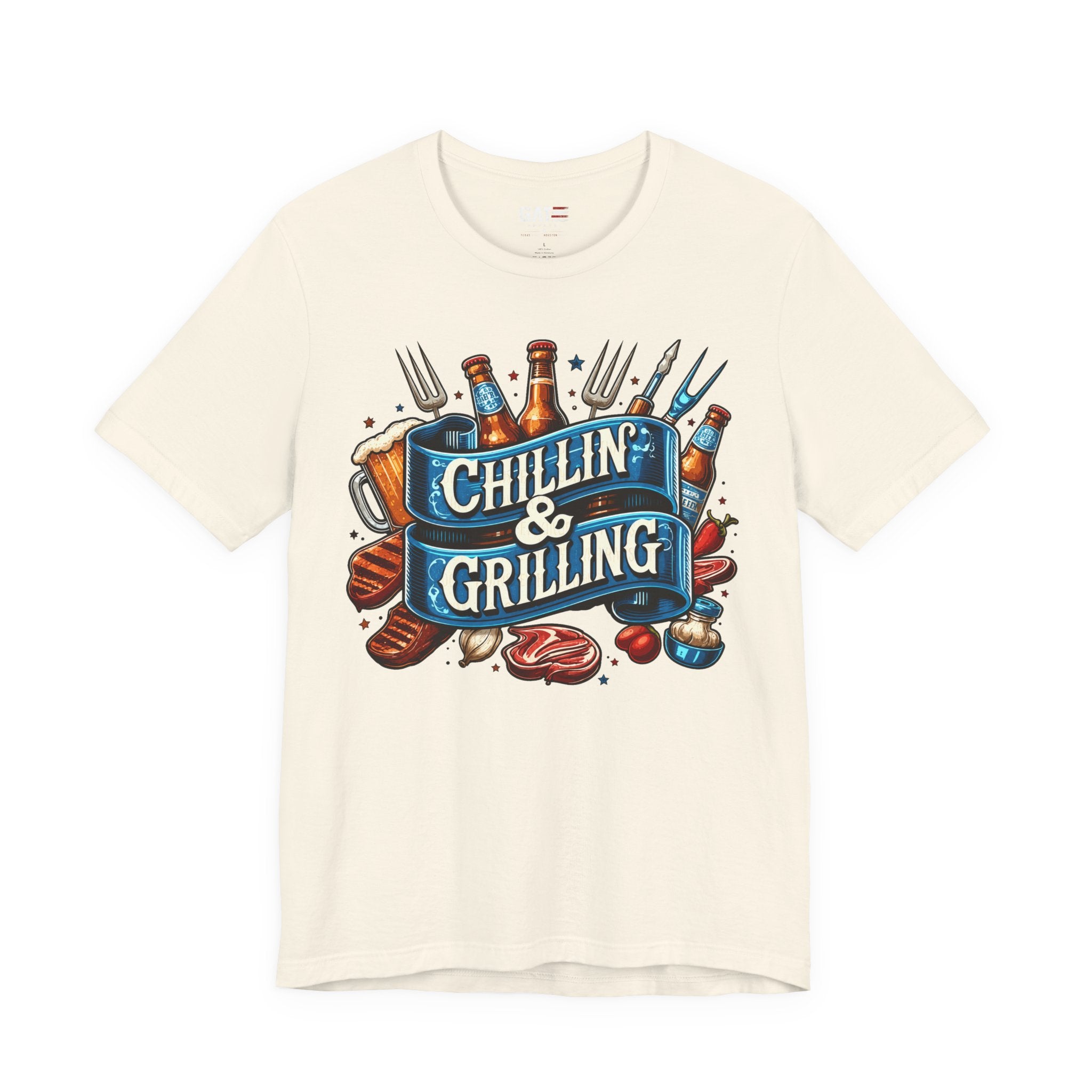 Chillin' & Grilling T-Shirt – BBQ Beer Grill Graphic Tee for Backyard Cookouts