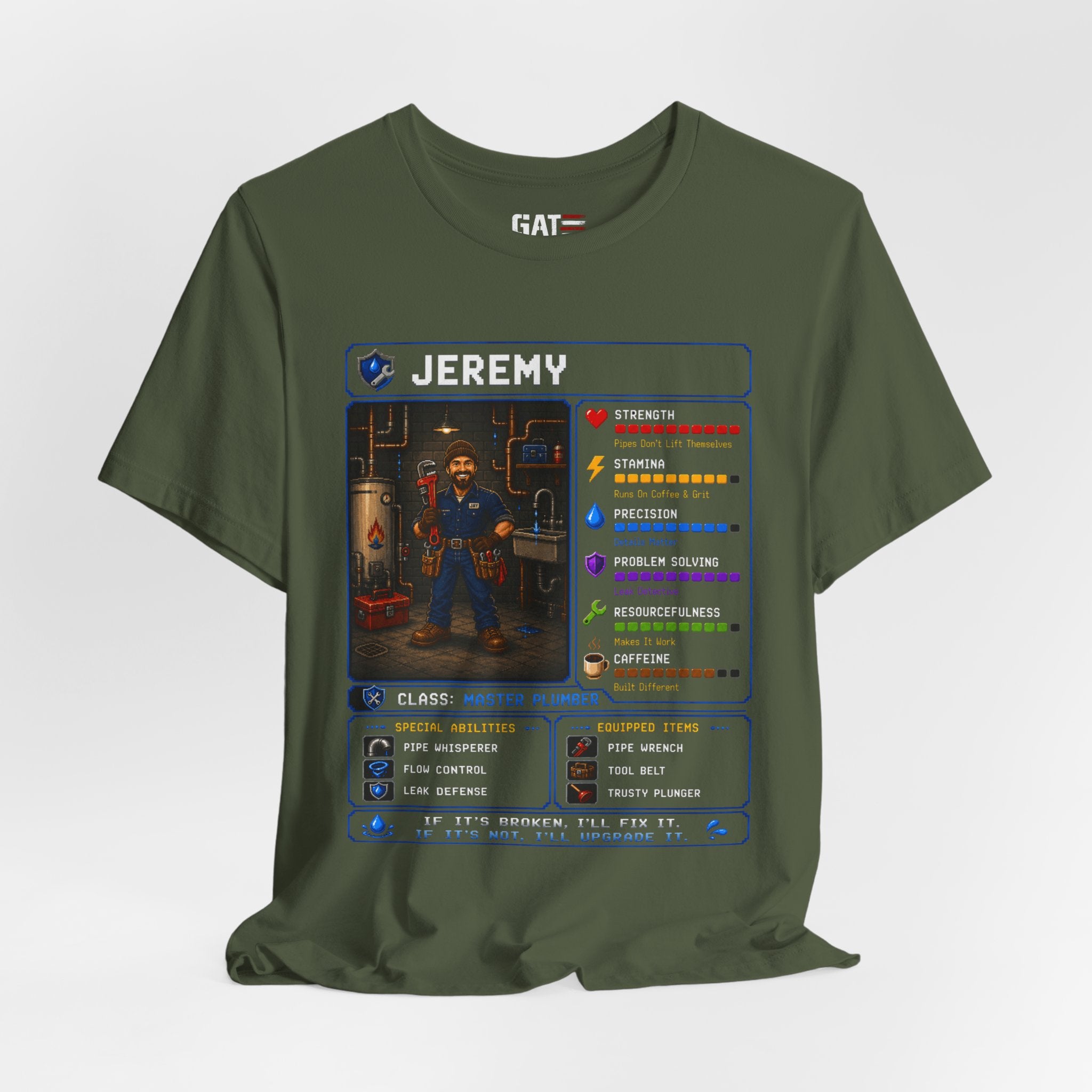 Custom Plumber RPG Character Shirt | Personalized Plumber Gift