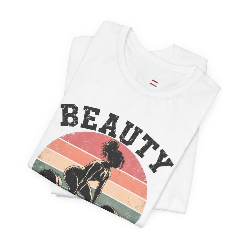 Beauty But Still A Beast Shirt, Retro Gym Shirt for Women, Weightlifting Tee, Fitness Gift, Cute Workout Shirt