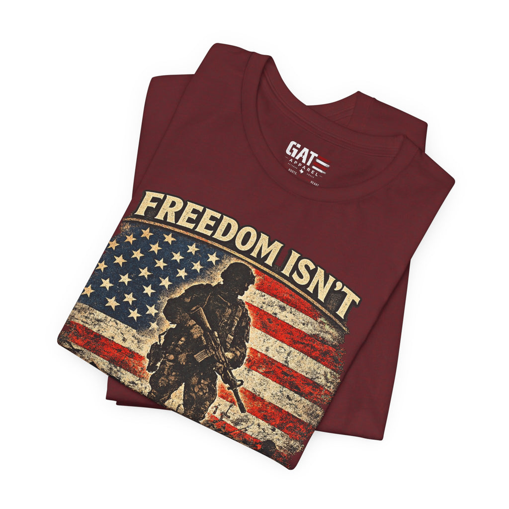 Freedom Isn't Inherited Tee — Patriotic Veteran American Flag T‑Shirt (1776–2026)