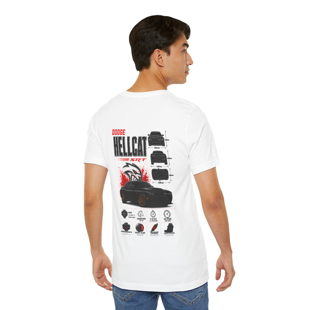 Dodge Hellcat SRT Graphic Tee — Muscle Car Illustration & Specs T-Shirt