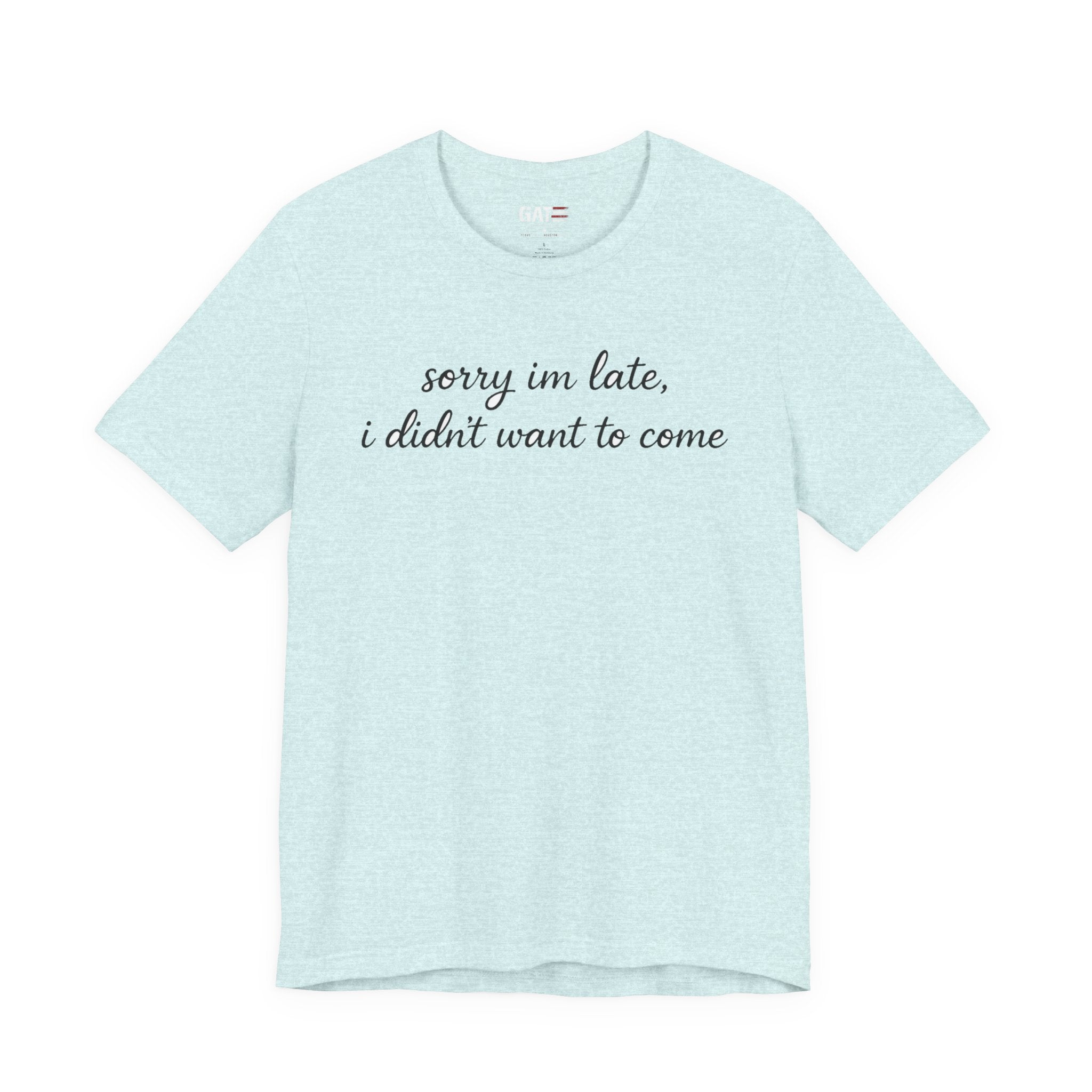 Sorry I'm Late I Didn't Want to Come Shirt, Funny Introvert Tee, Sarcastic Graphic Shirt, Minimalist Script Tee