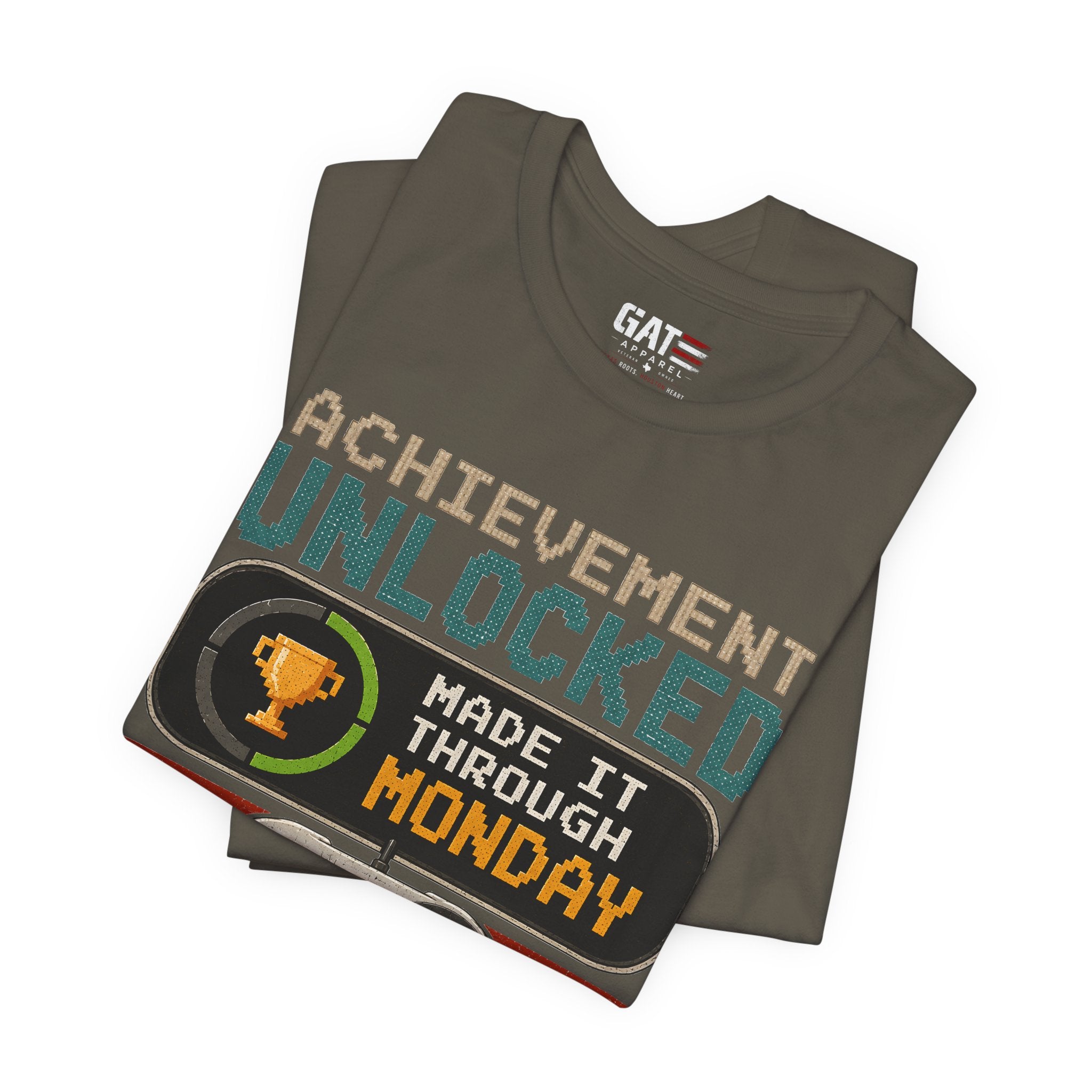 Retro Gaming Shirt, Funny Work Shirt, Made It Through Monday Tee, Gamer Gift for Men Women, Office Humor Shirt