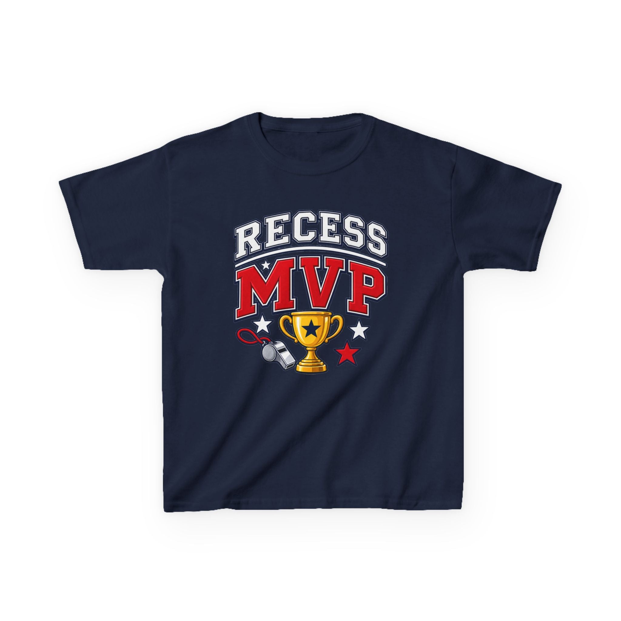 Recess MVP Kids T‑Shirt — Trophy & Whistle Playground Shirt for Boys & Girls