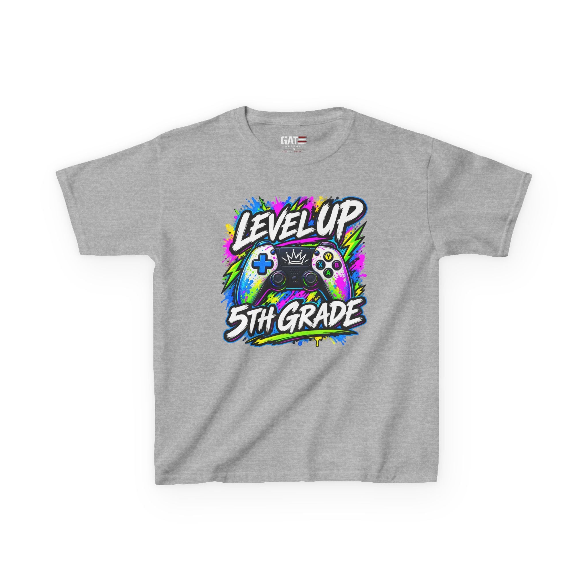 Personalized Grade Level Gamer Shirt – Level Up Kindergarten to 5th Grade Kids Tee