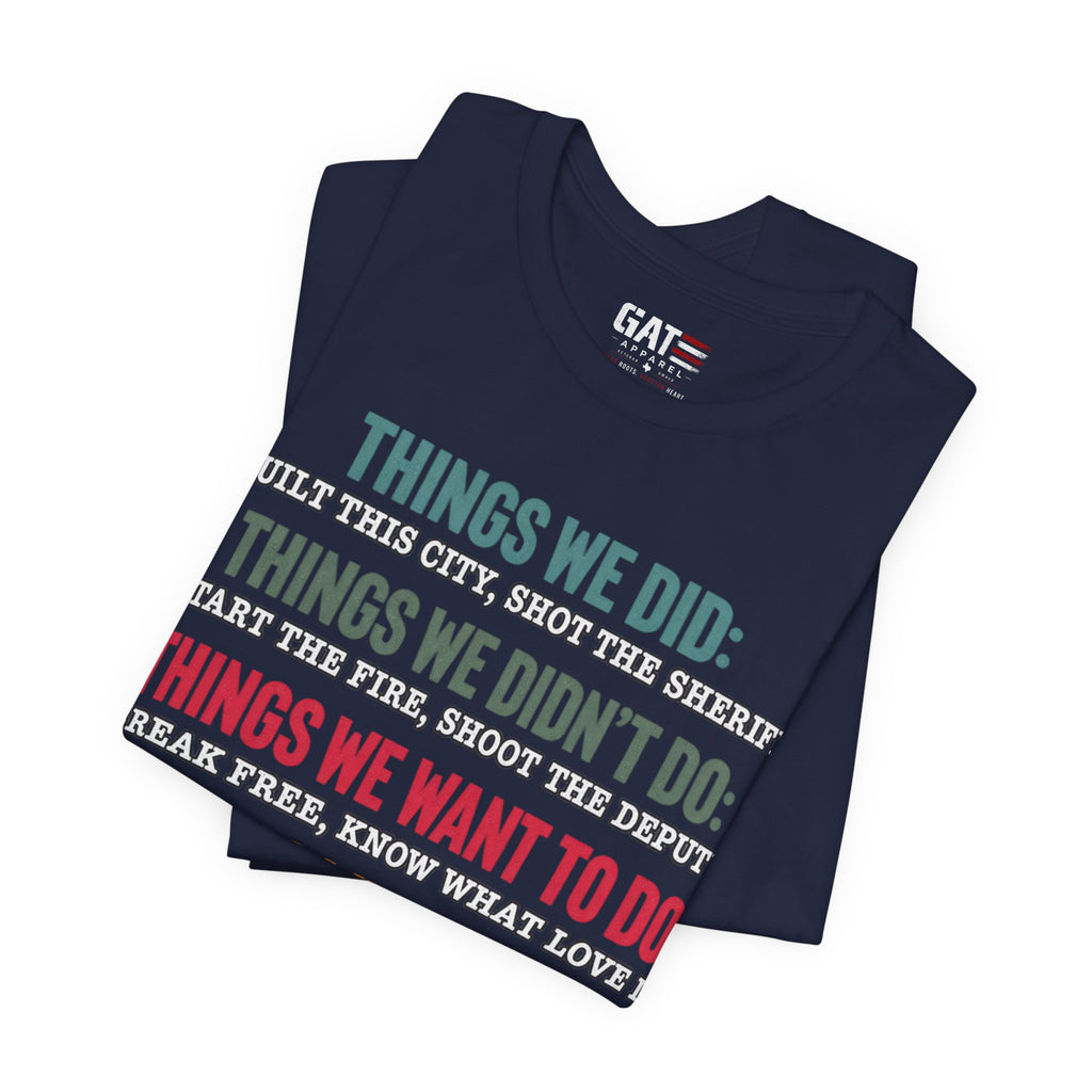 Things We Will Do Checklist T-Shirt — Funny Motivational List Tee
