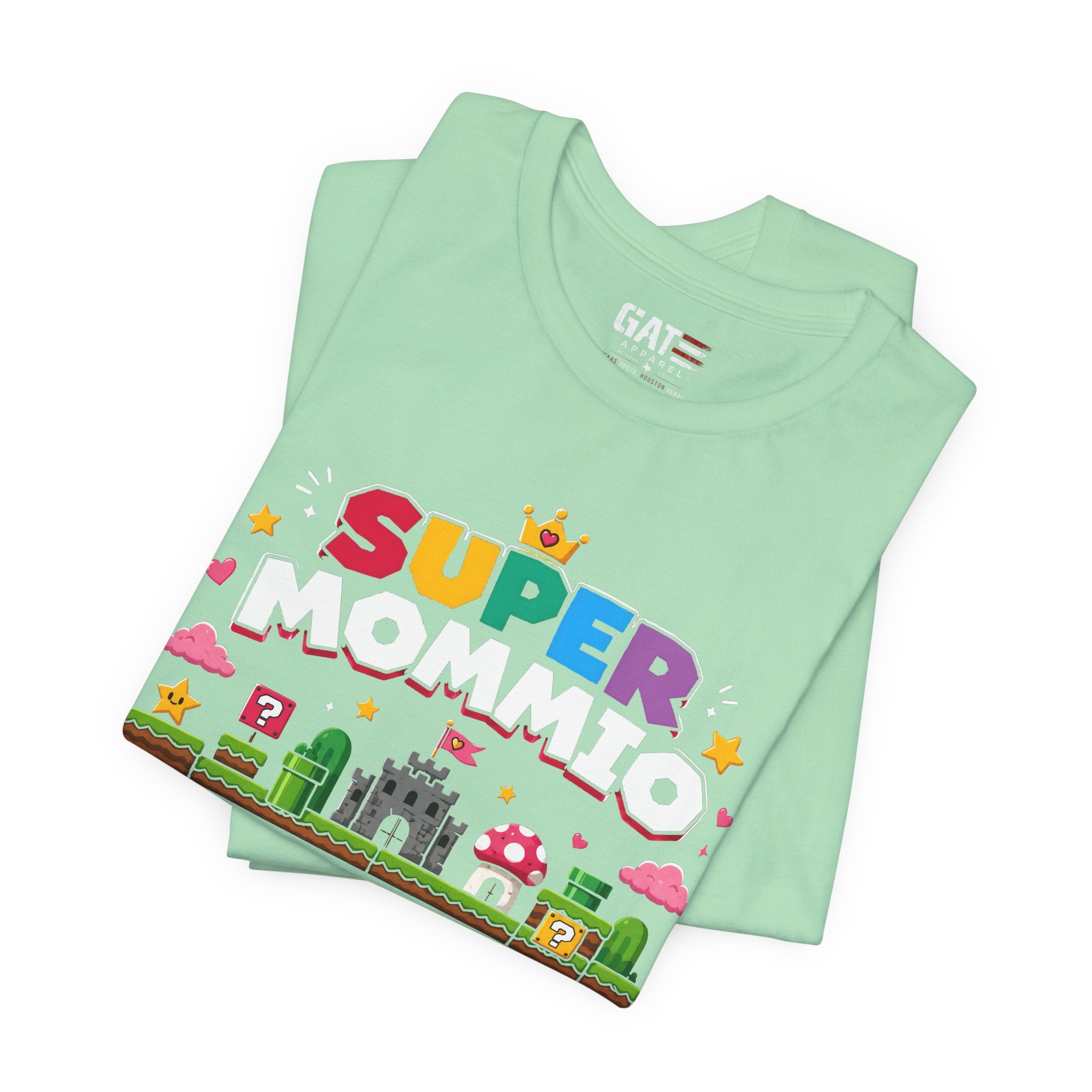 Super Mommio pixel game design T-Shirt | Retro video game mom tee