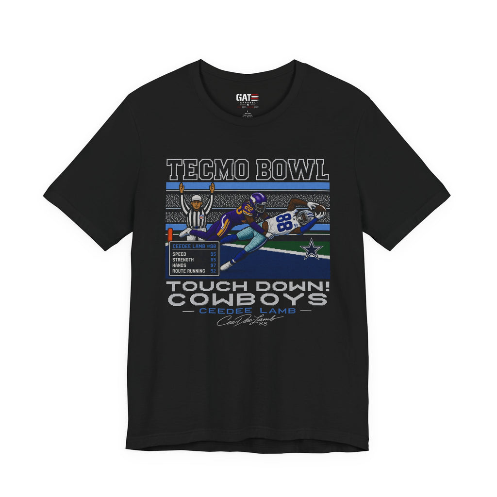CeeDee Lamb Tecmo Bowl Shirt, Retro Dallas Football Tee, 8 Bit Touchdown Graphic T Shirt, Vintage Pixel Art Fan Gift