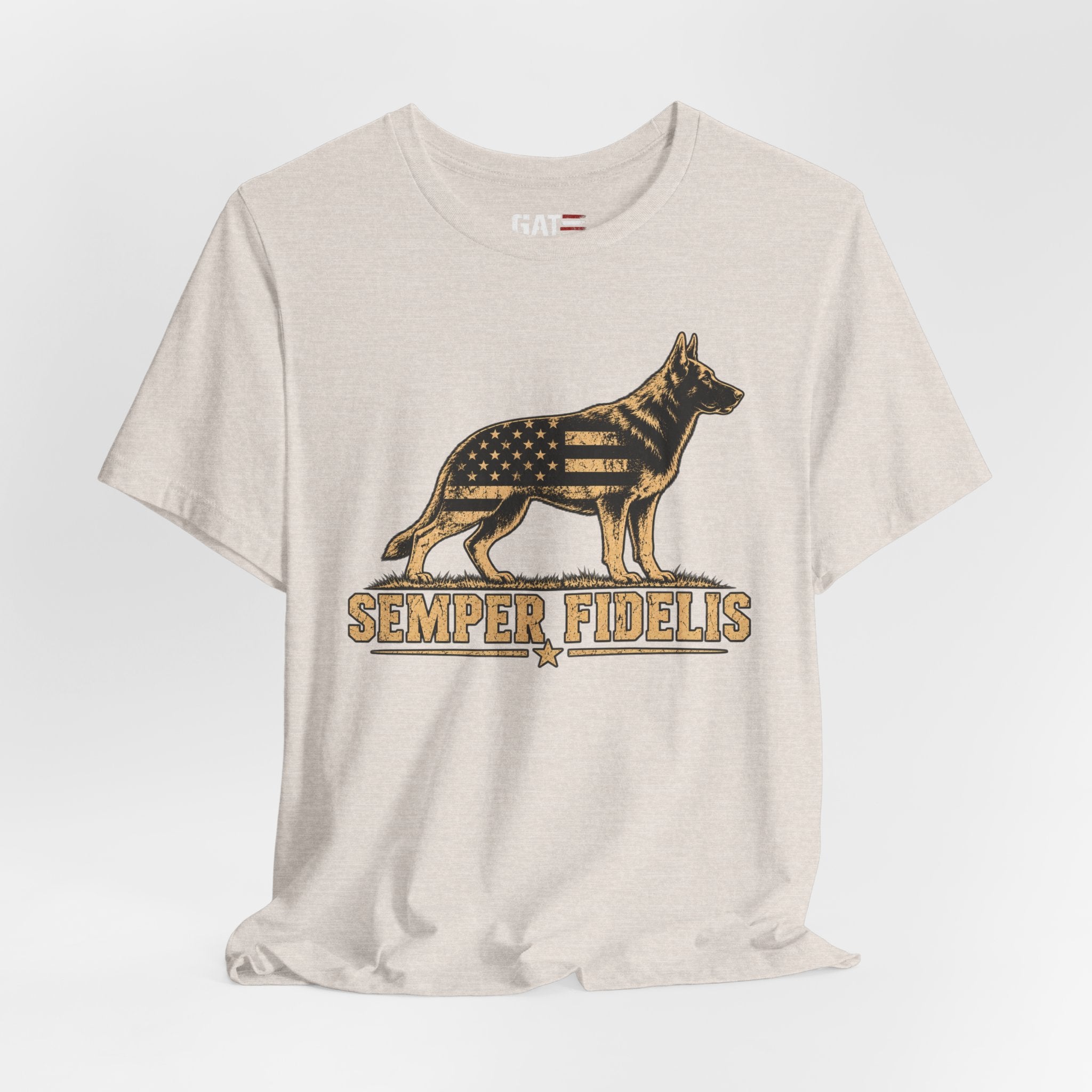 Semper Fidelis German Shepherd T-Shirt — Patriotic Military K9 Tee