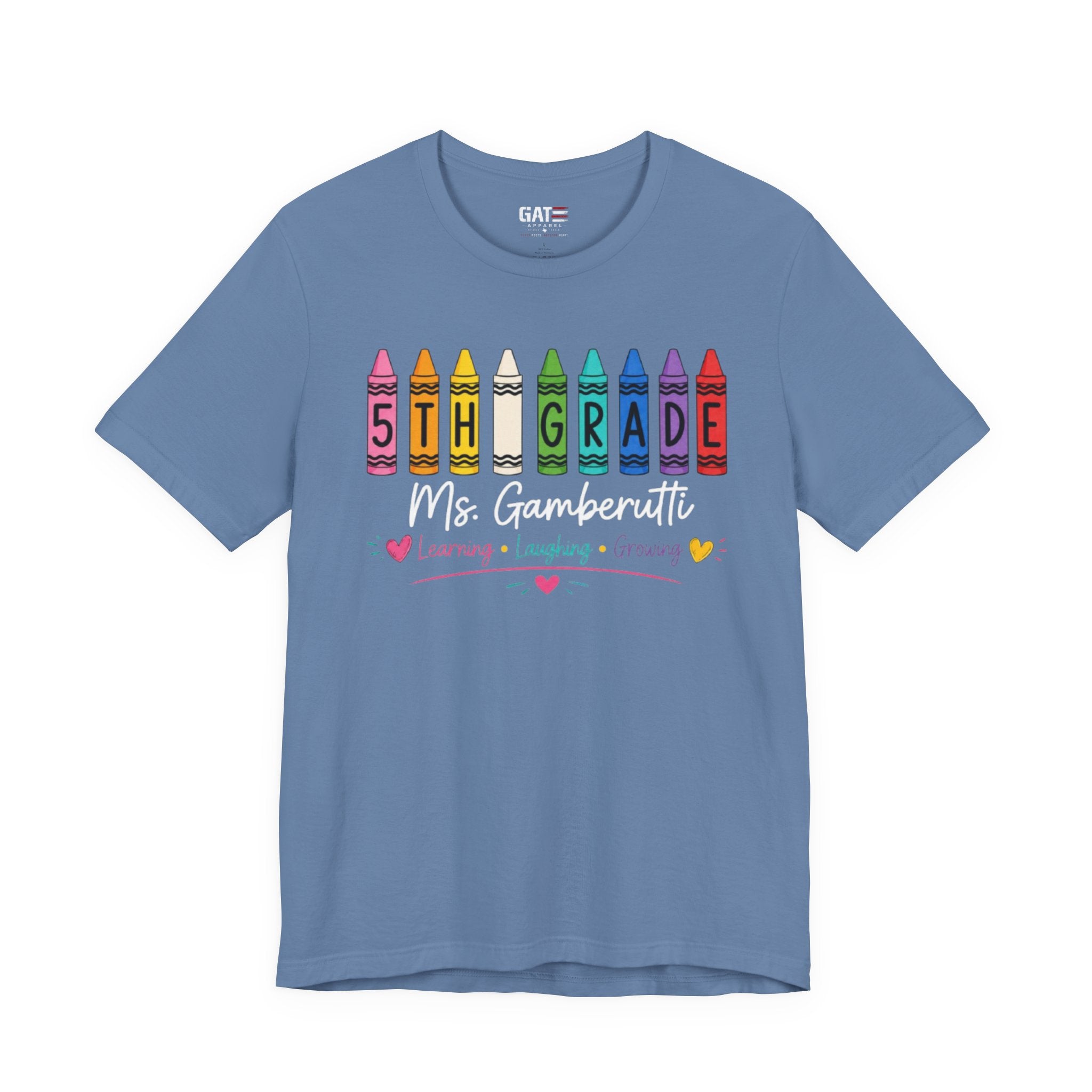Customize Grade Level and Name Teacher Crayon Shirt
