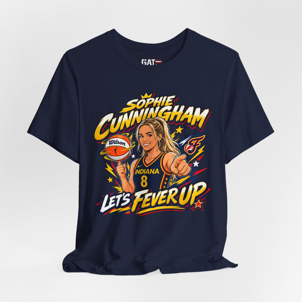 Sophie Cunningham Indiana Fever #8 T-Shirt Fever Up WNBA Basketball Graphic Tee