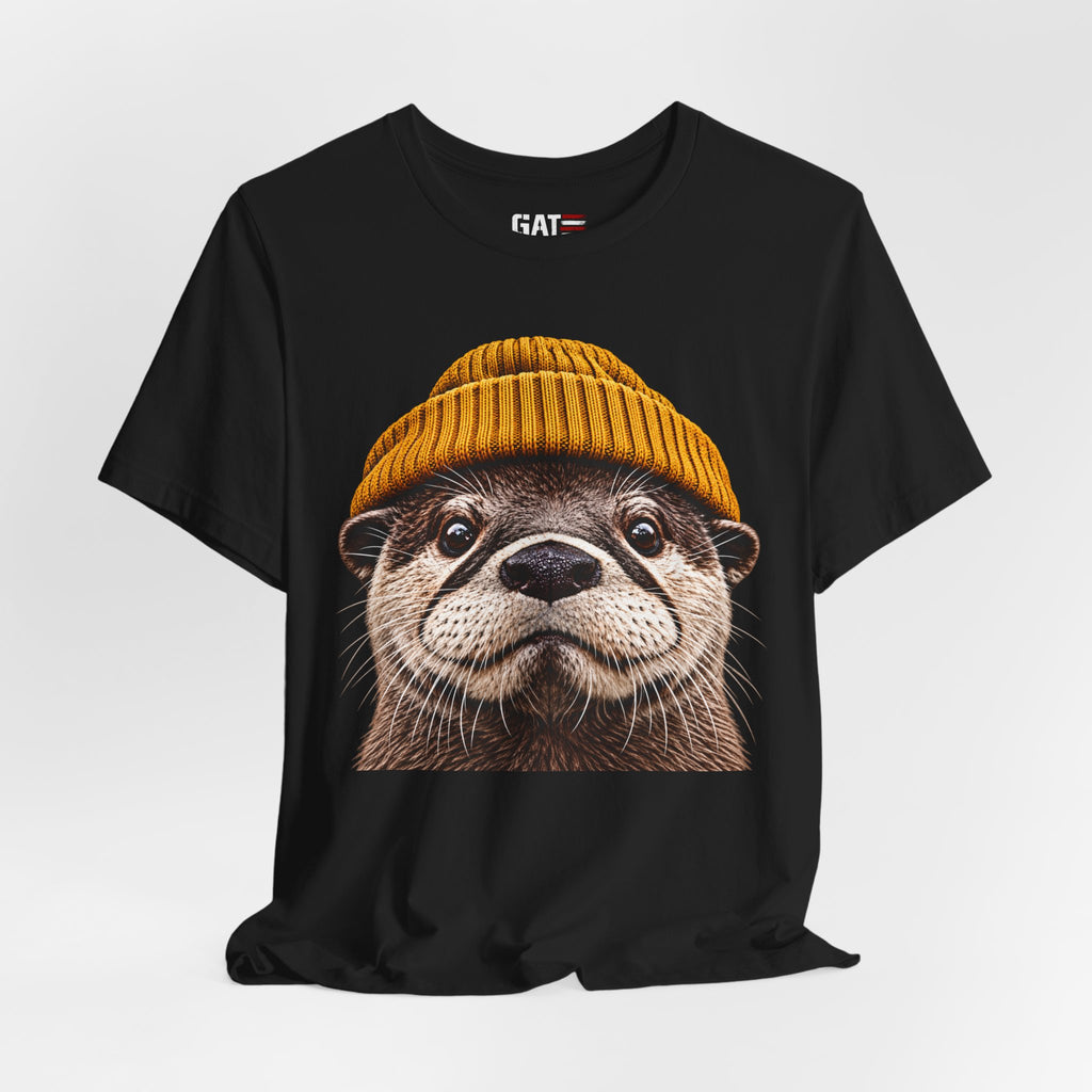 Cute Otter Wearing Beanie Wildlife Graphic T-Shirt - product image 17