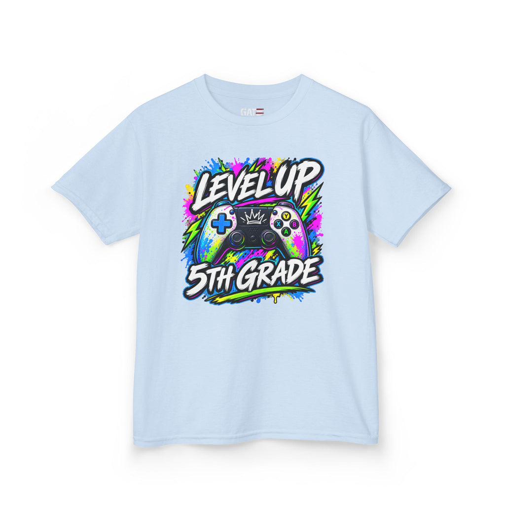 Personalized Grade Level Gamer Shirt – Level Up Kindergarten to 5th Grade Kids Tee