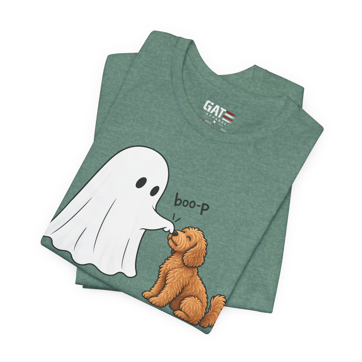 Halloween Ghost & Doodle— "boo-p" Cute Dog Halloween T-Shirt