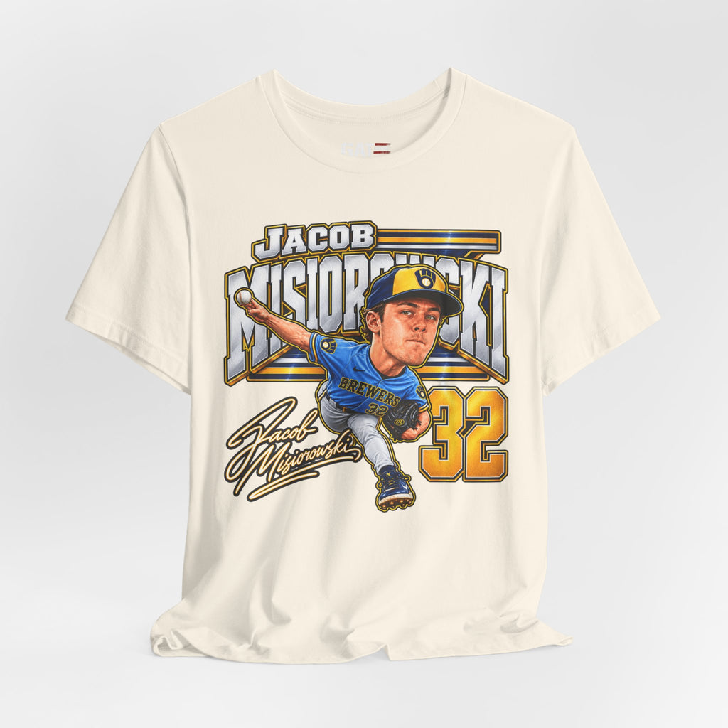 Jacob Misiorowski Milwaukee Brewers #32 Baseball Tee