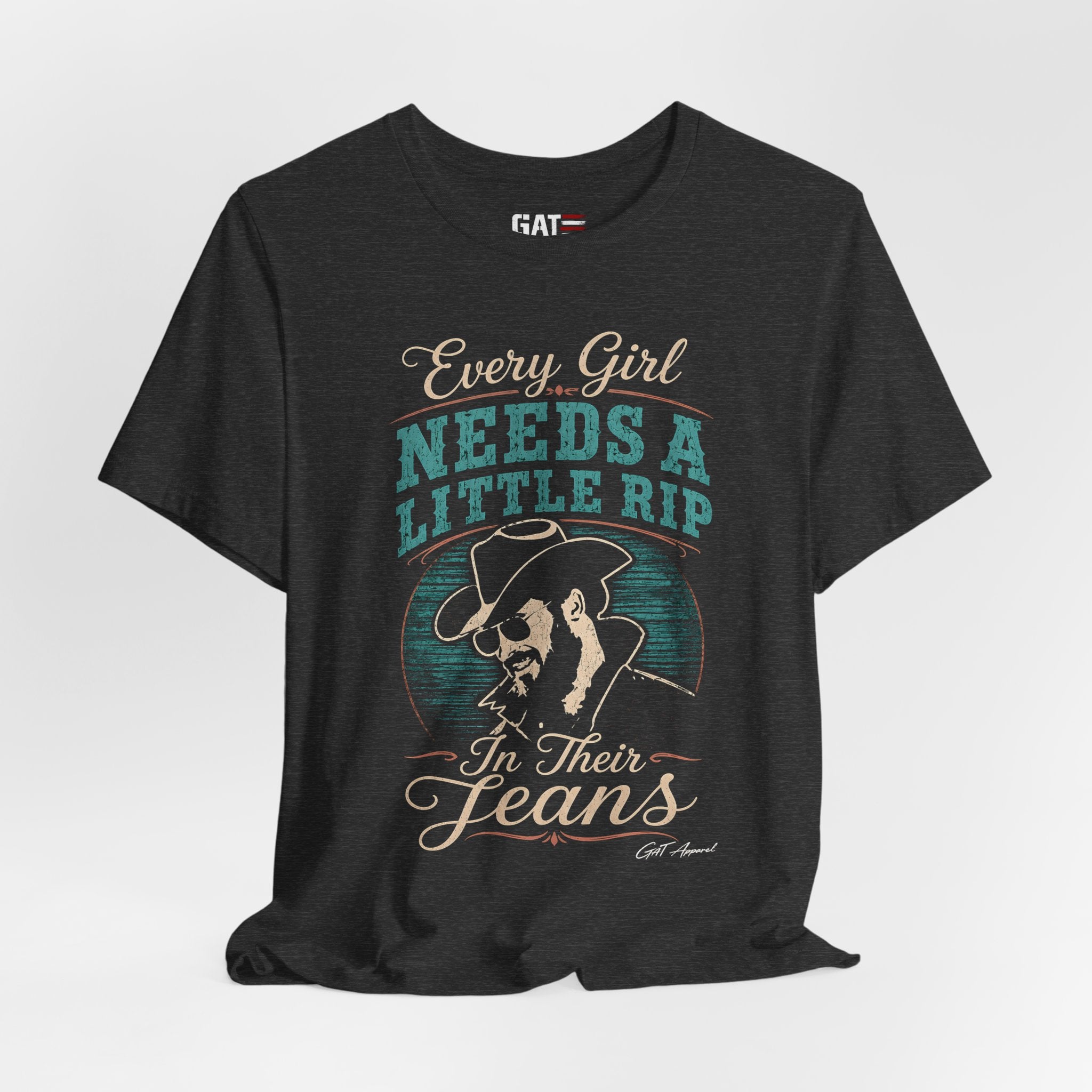 Every Girl Needs A Little Rip In Their Jeans Blue Text Shirt |Dutton Ranch | Yellowstone Inspired Shirt