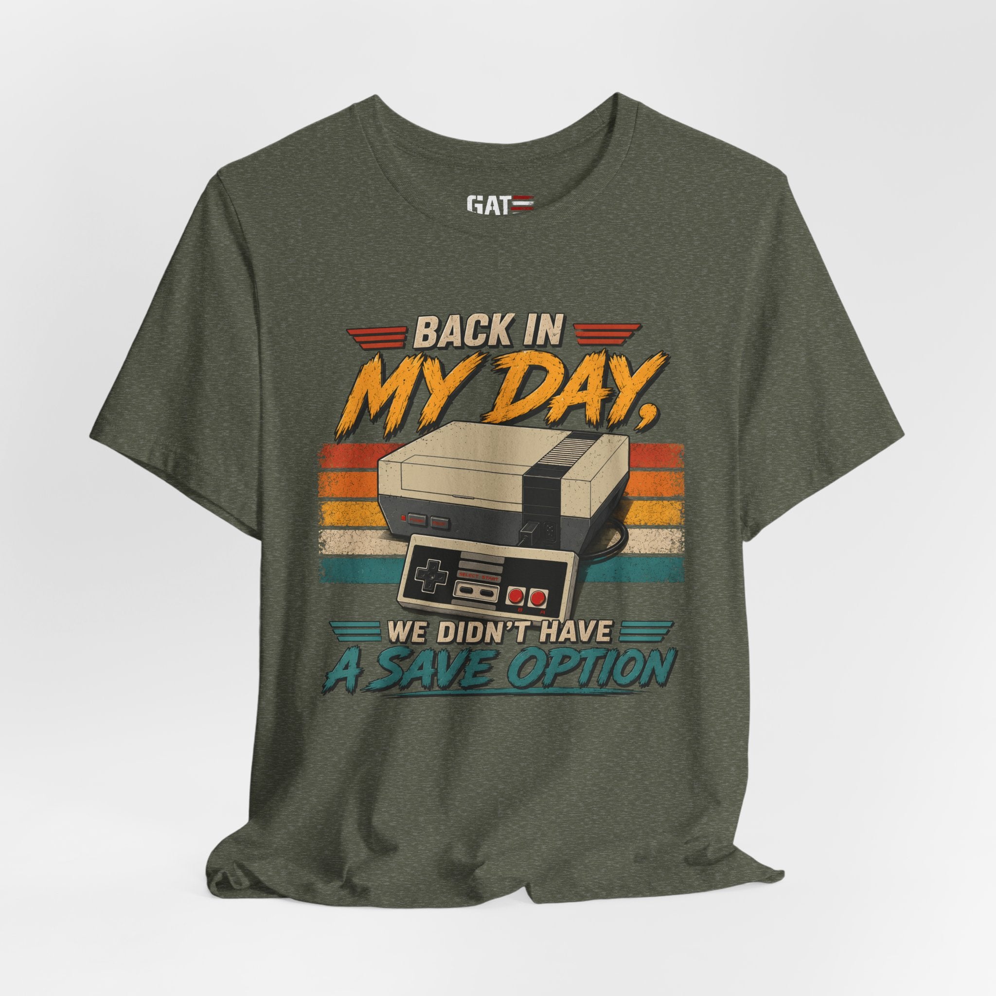 Funny Retro Gamer Shirt, Back In My Day We Didn't Have A Save Option, Vintage Gaming T Shirt, Old School Gamer Gift, Video Game Tee