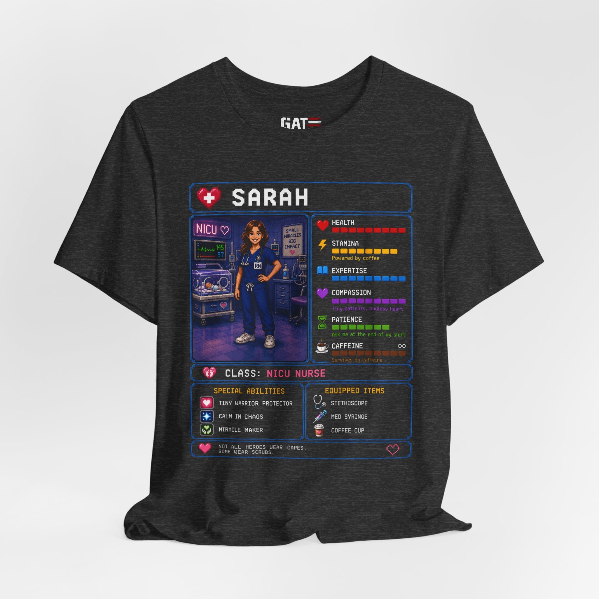 Custom NICU Nurse RPG Character Shirt | Personalized Nurse Gift
