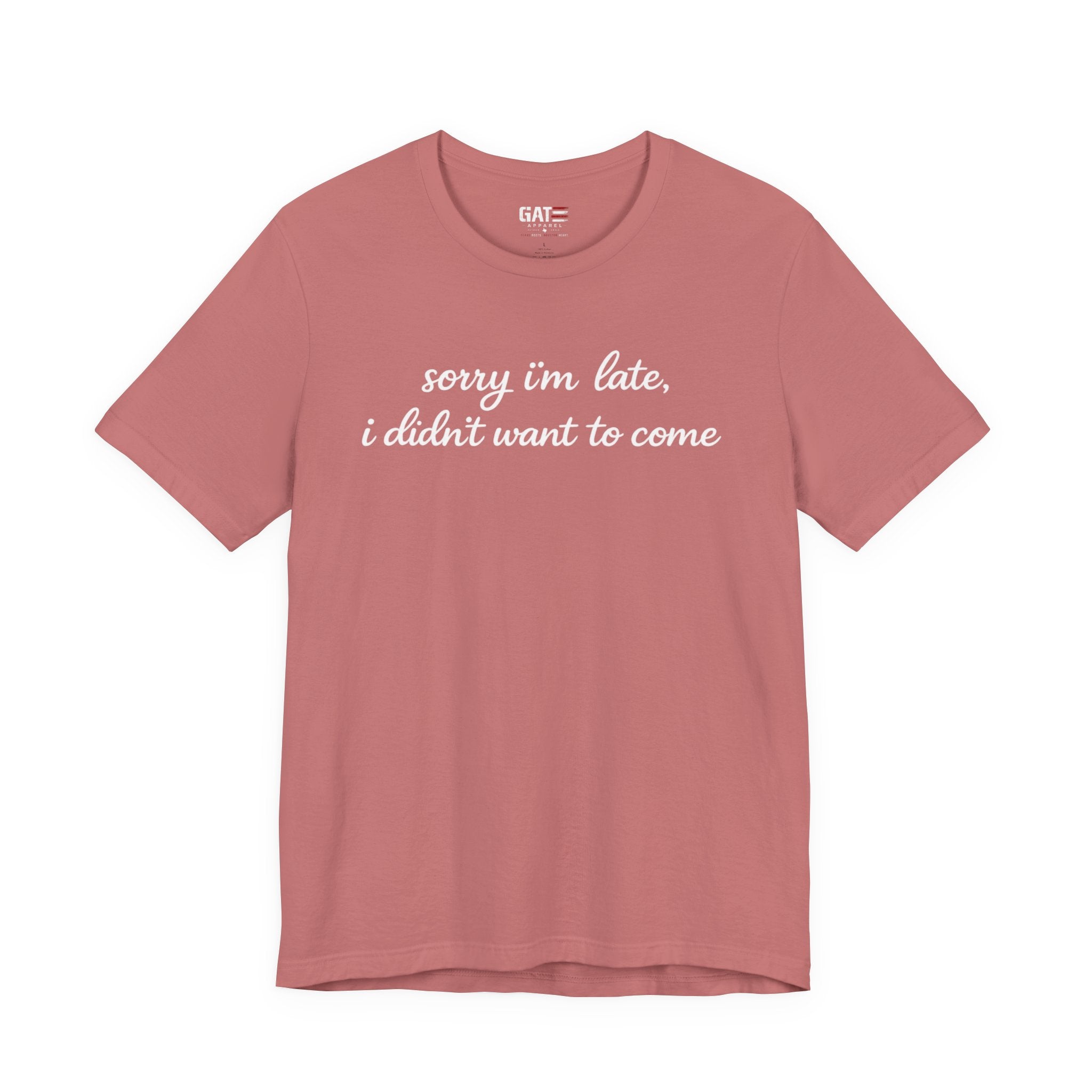 Sorry I'm Late I Didn't Want to Come Shirt, Funny Introvert Tee, Sarcastic Graphic Shirt, Minimalist Script Tee