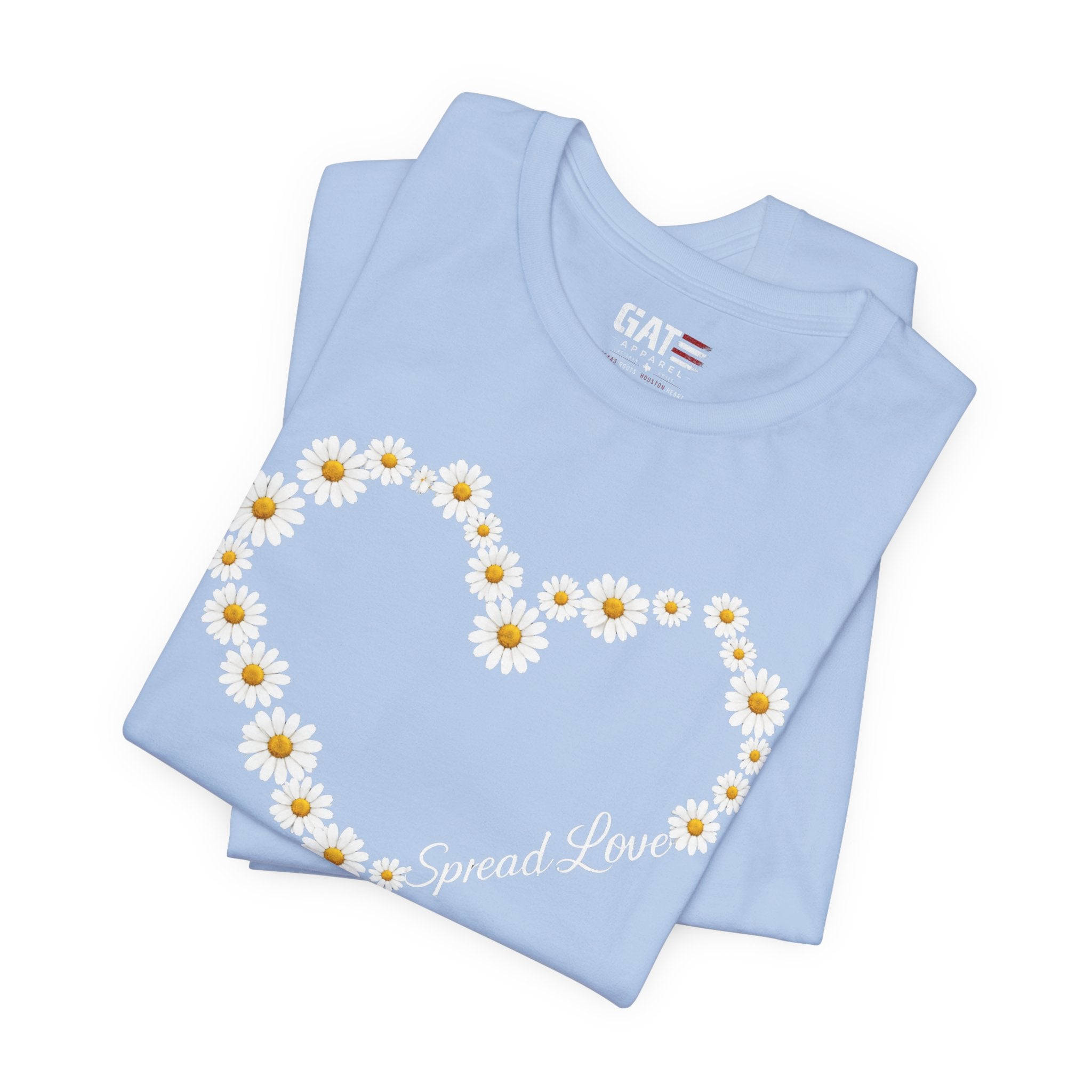 Daisy Heart Tee — "Spread Love" Floral Graphic T-Shirt