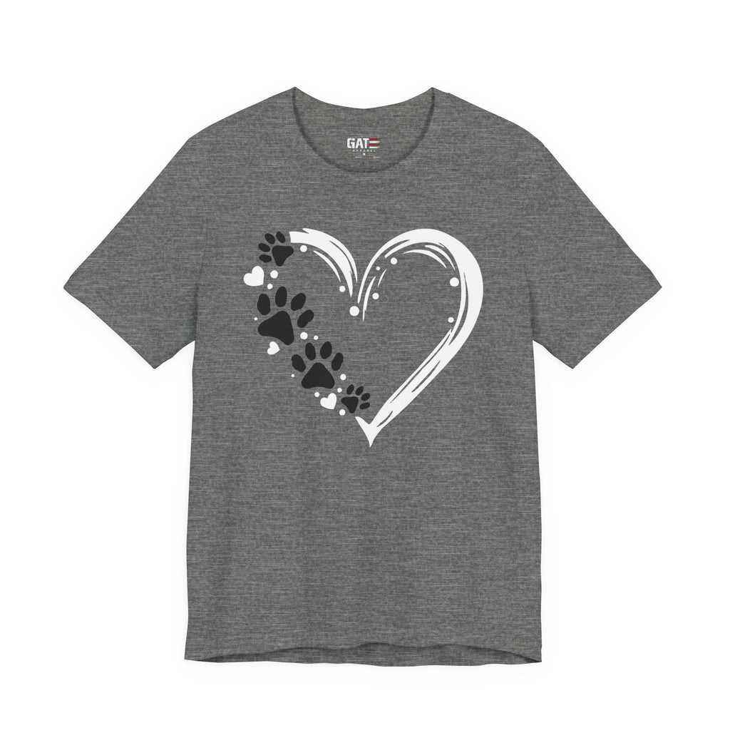 Paw Print Heart T-Shirt — Dog Lover Graphic Tee