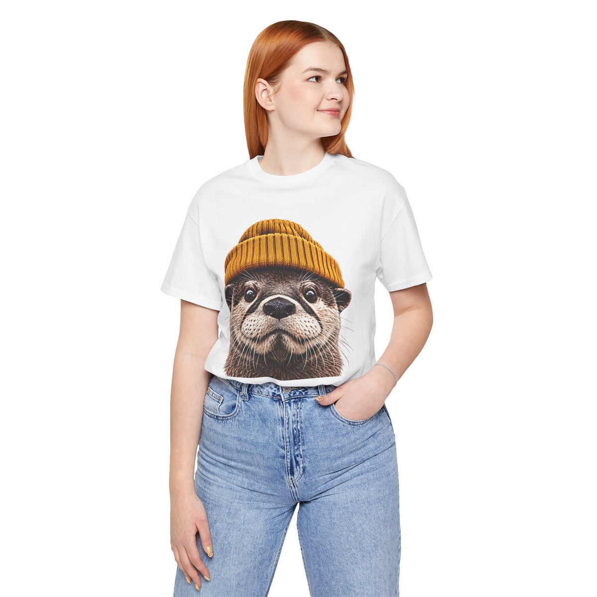 Cute Otter Wearing Beanie Wildlife Graphic T-Shirt - product image 19