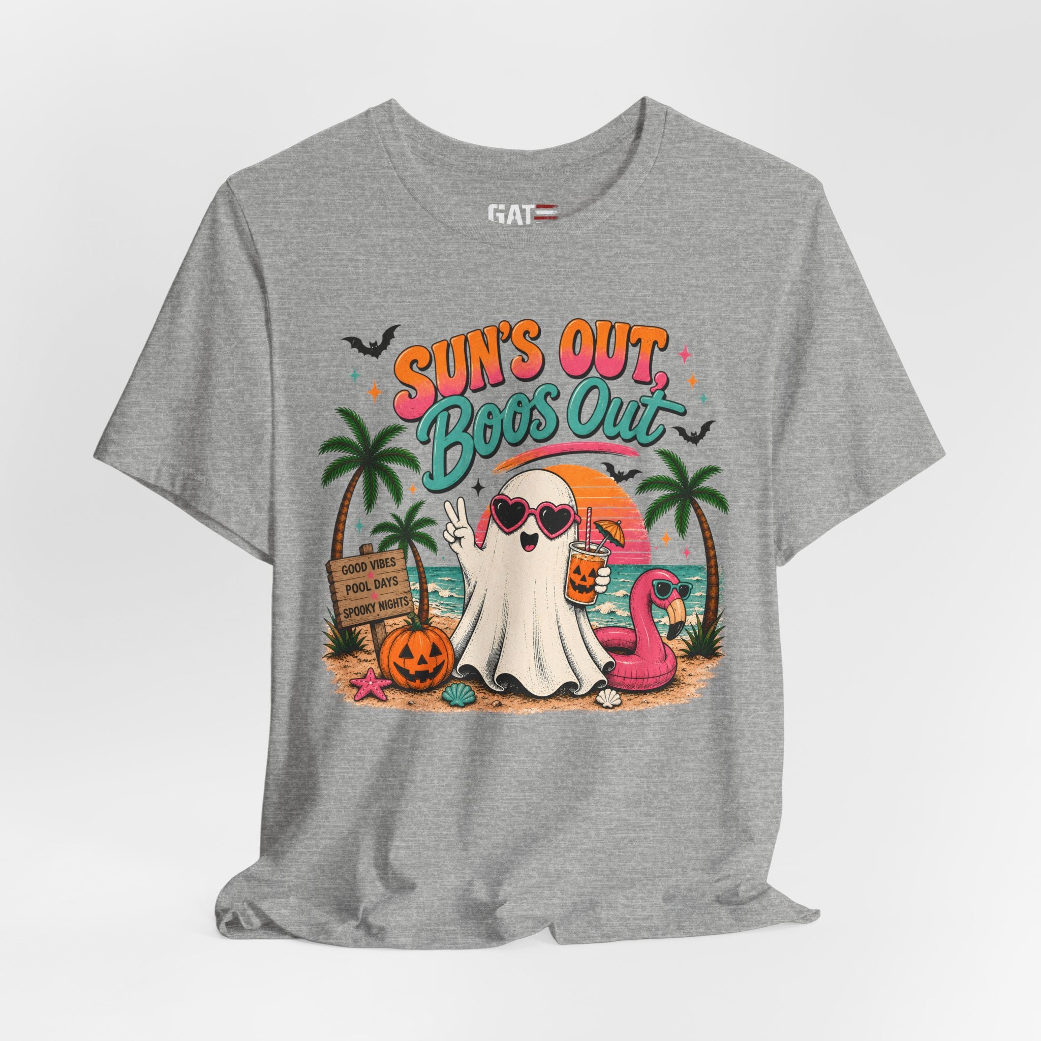 Summerween Shirt, Spooky Beach Shirt, Ghost Beach Tee, Halloween Beach Shirt, Coastal Halloween Tee, Tropical Ghost Shirt