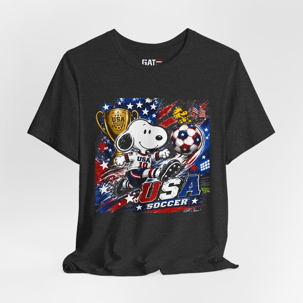 Snoopy USA Soccer Tee | Patriotic Soccer Graphic T-Shirt