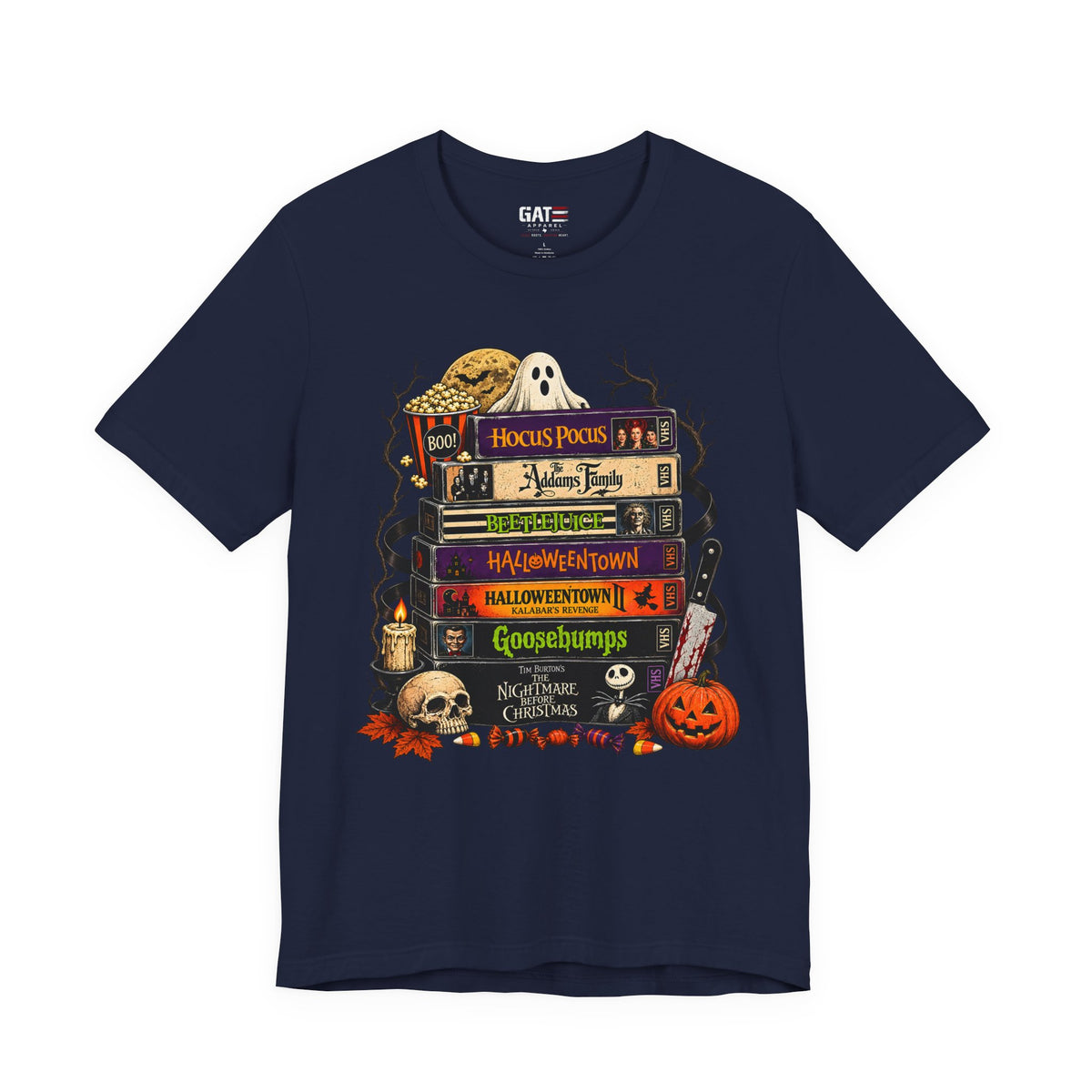 Halloween Movie Stack Shirt | Spooky Classics Tee