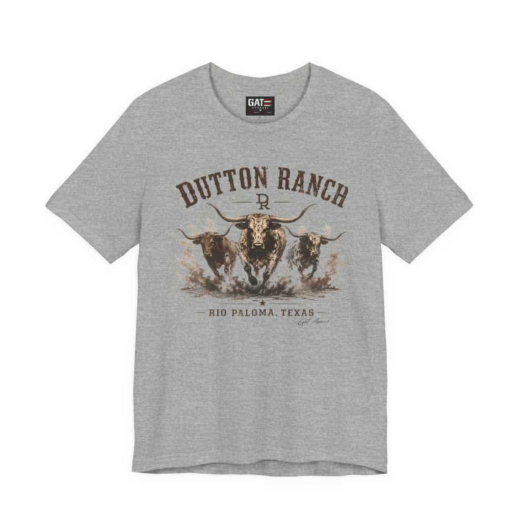 Dutton Ranch Longhorn Shirt, Yellowstone Inspired Western Tee, Cowboy Ranch Graphic T-Shirt, Texas Country Shirt, Rustic Cowgirl Gift