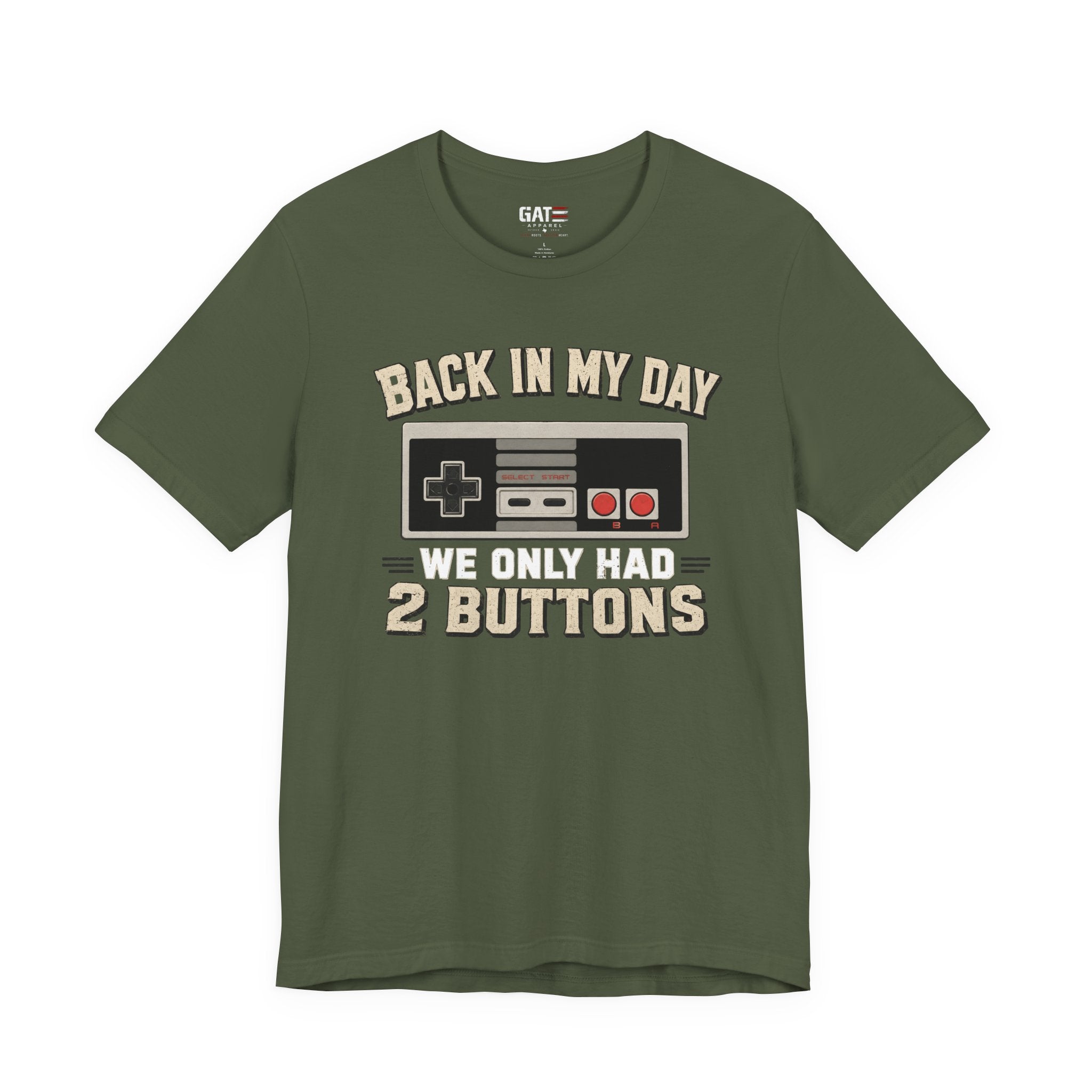 Retro Gamer Shirt, Back In My Day We Only Had 2 Buttons, Vintage Gaming T Shirt, Old School Video Game Tee, Gamer Dad Gift, Nerd Shirt
