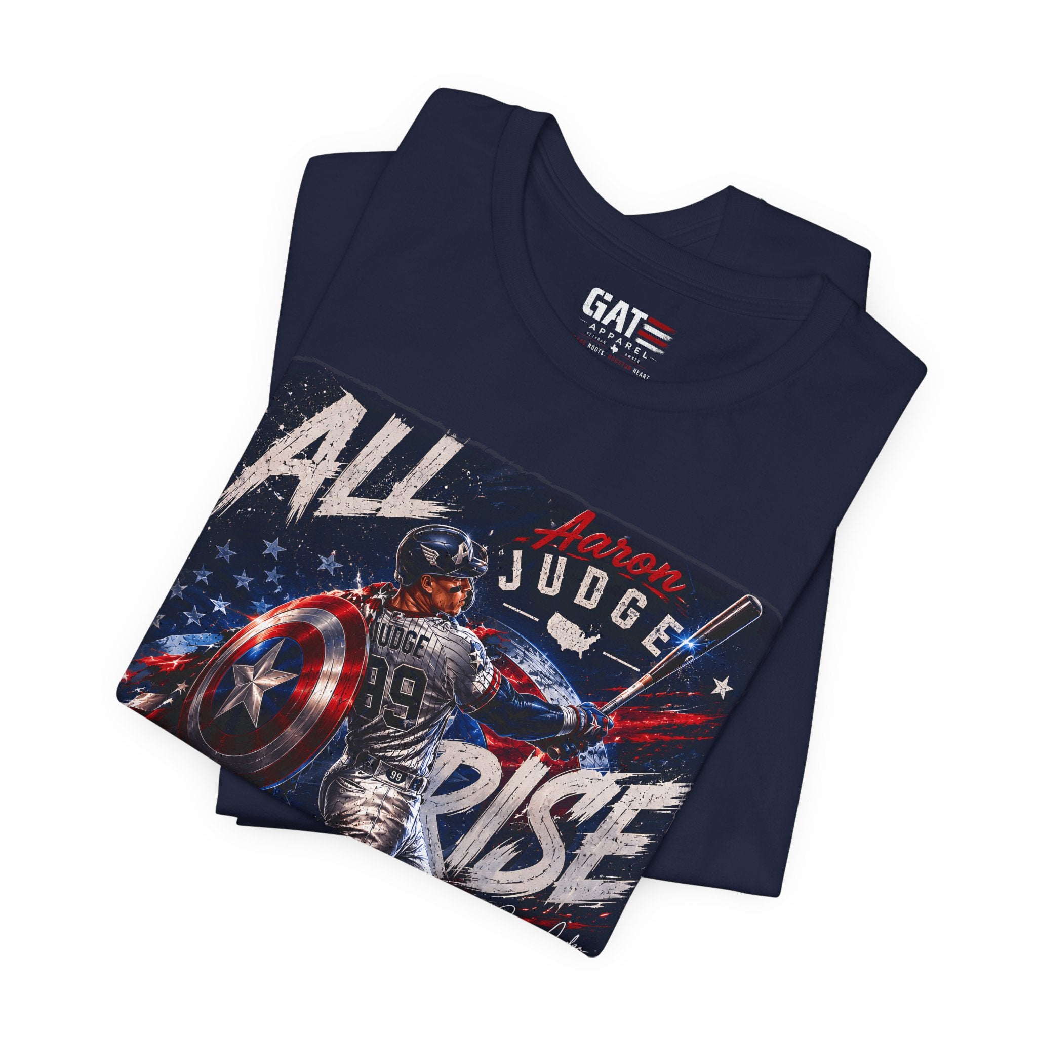 Aaron Judge All Rise Shirt, Patriotic New York Baseball Tee, USA Inspired Graphic T-Shirt, Baseball Fan Gift