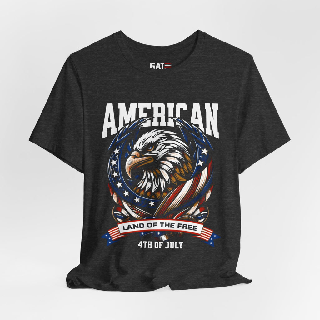American Land of the Free Shirt, 4th of July Eagle Tee, Patriotic USA Flag Shirt, Independence Day Graphic T Shirt, Veteran Gift