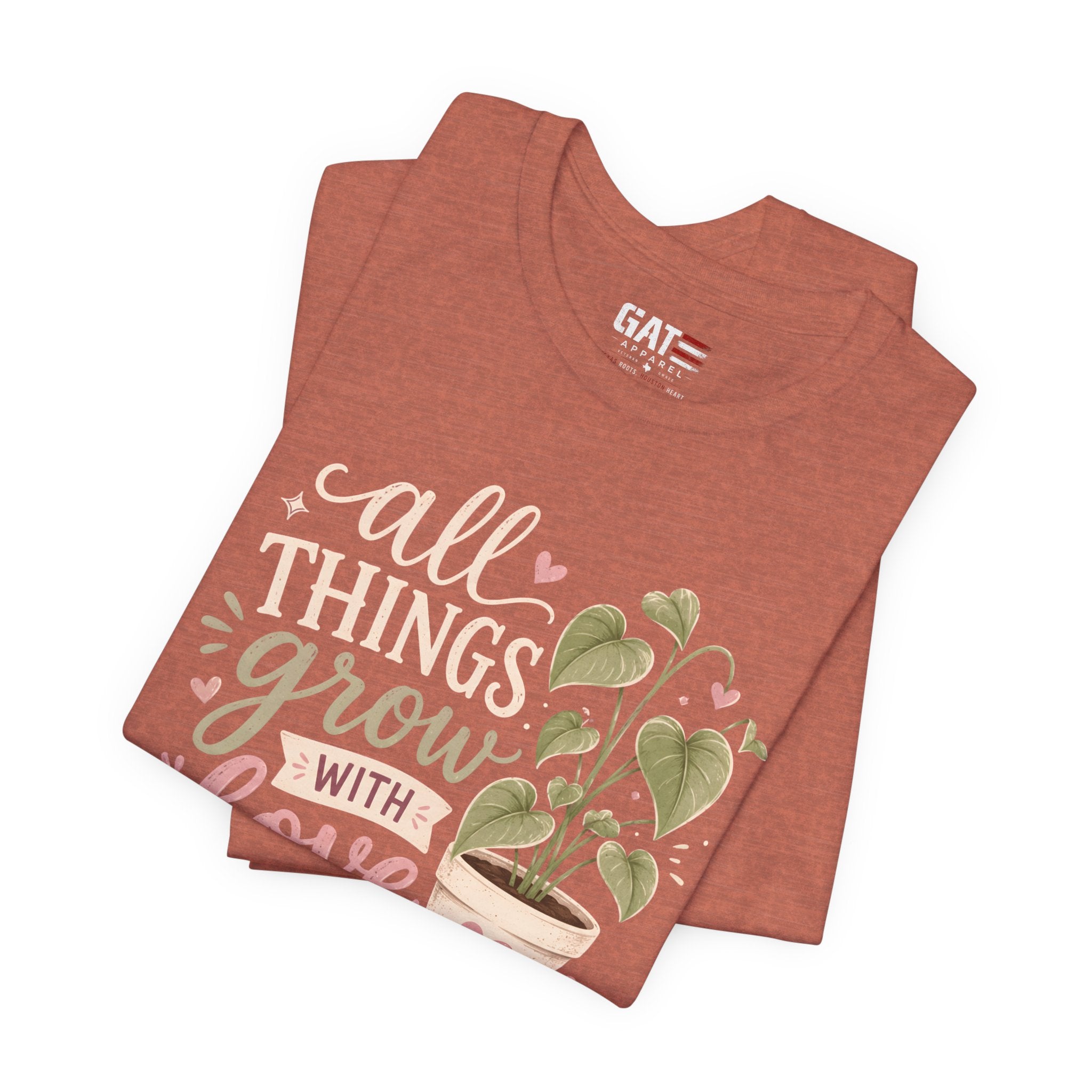 Plant Lover Shirt, All Things Grow With Love Shirt, Gardening Shirt, Botanical Tee, Plant Mom Gift, Flower Lover