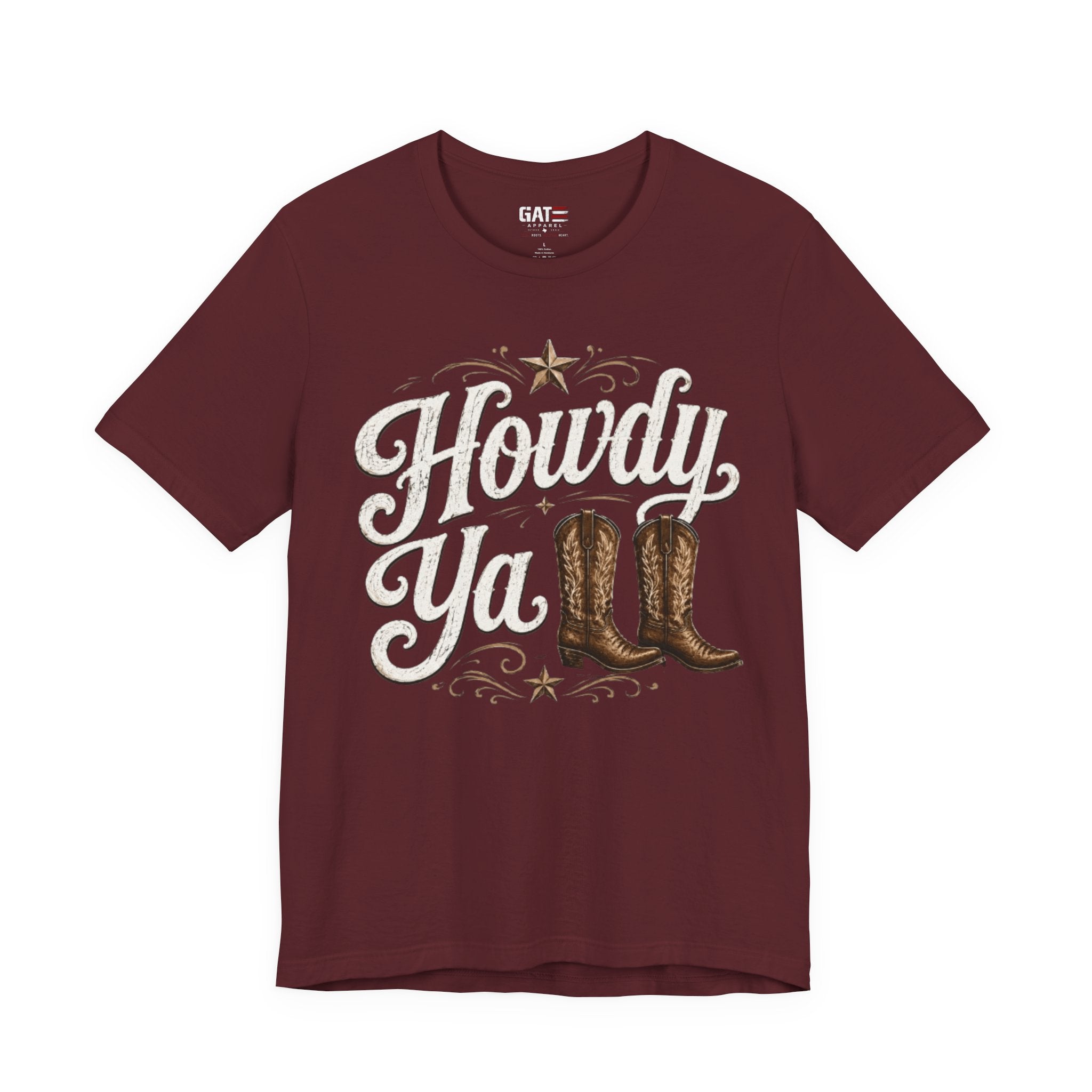 Howdy Ya Cowboy T‑Shirt – Western Boots Graphic Tee