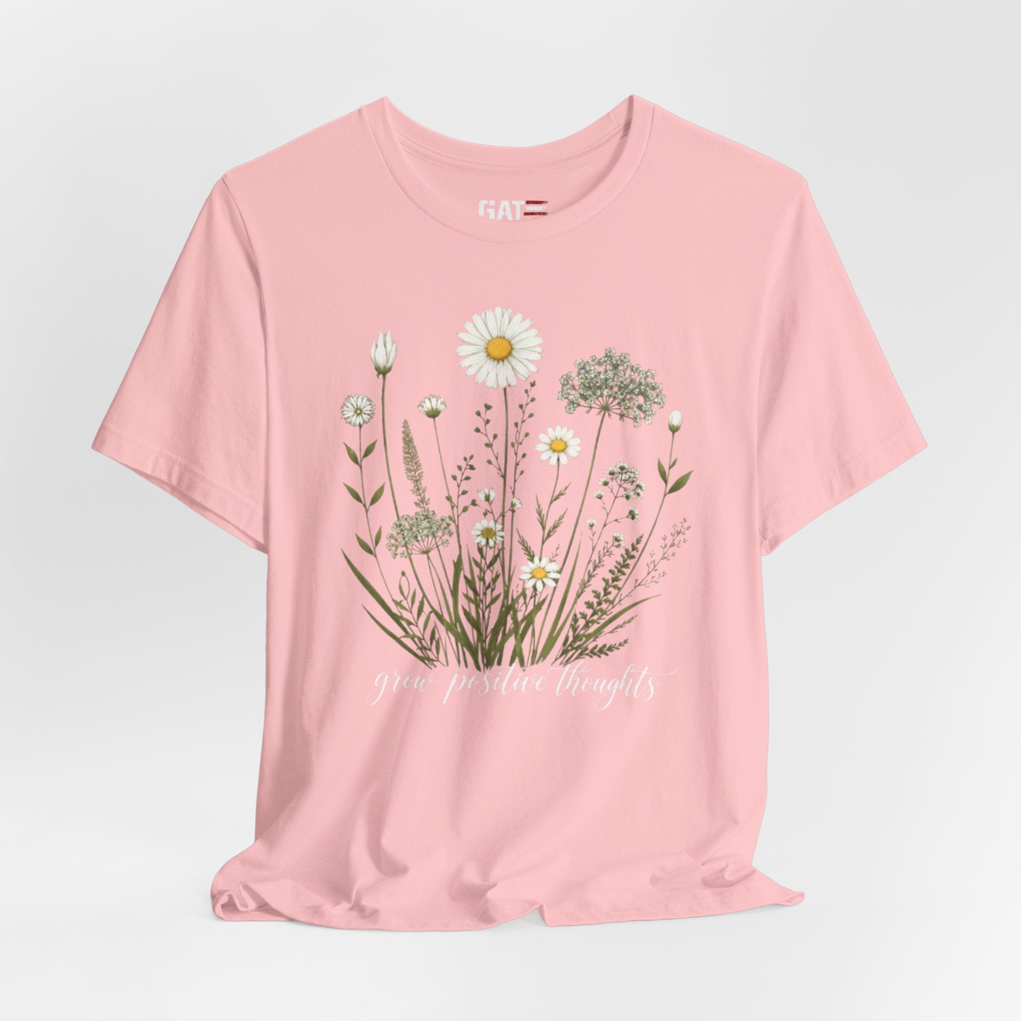 Floral 'Grow Positive Thoughts' T‑Shirt