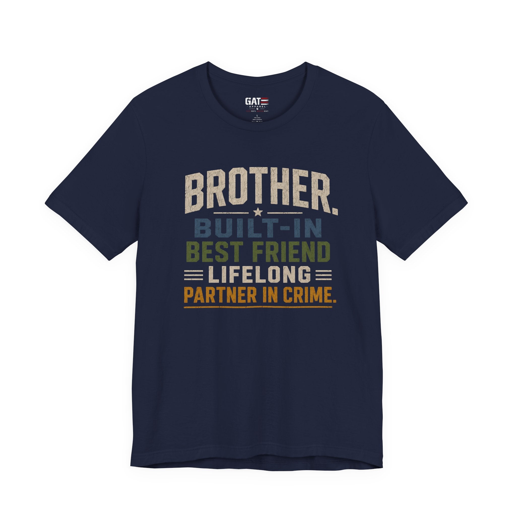 Brother Built In Best Friend Lifelong Partner In Crime Shirt, Funny Brother Gift, Sibling Tee, Brother Birthday Gift Tee