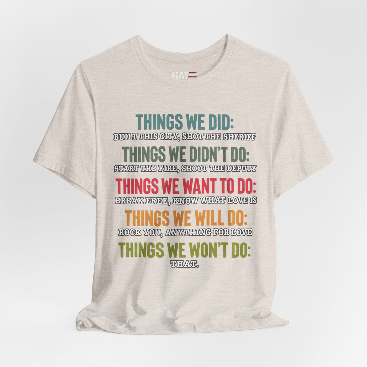 Things We Will Do Checklist T-Shirt — Funny Motivational List Tee