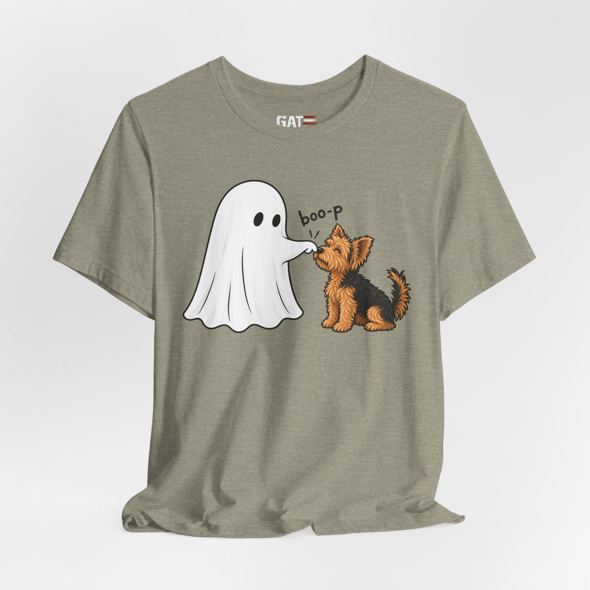 Halloween Ghost & Terrier— "boo-p" Cute Dog Halloween T-Shirt