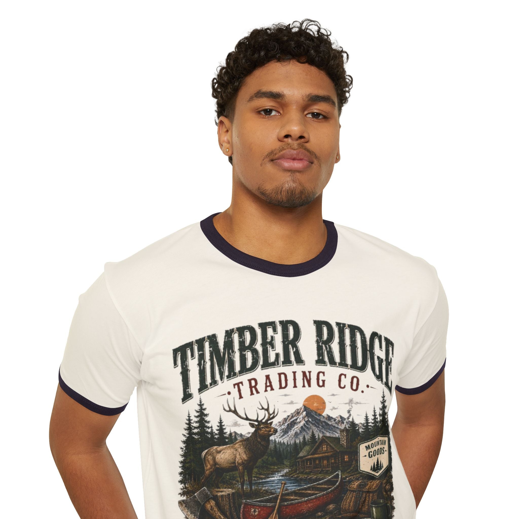 Timber Ridge Trading Co. Ringer T-Shirt – Camping, Fishing & Outdoors Graphic Tee